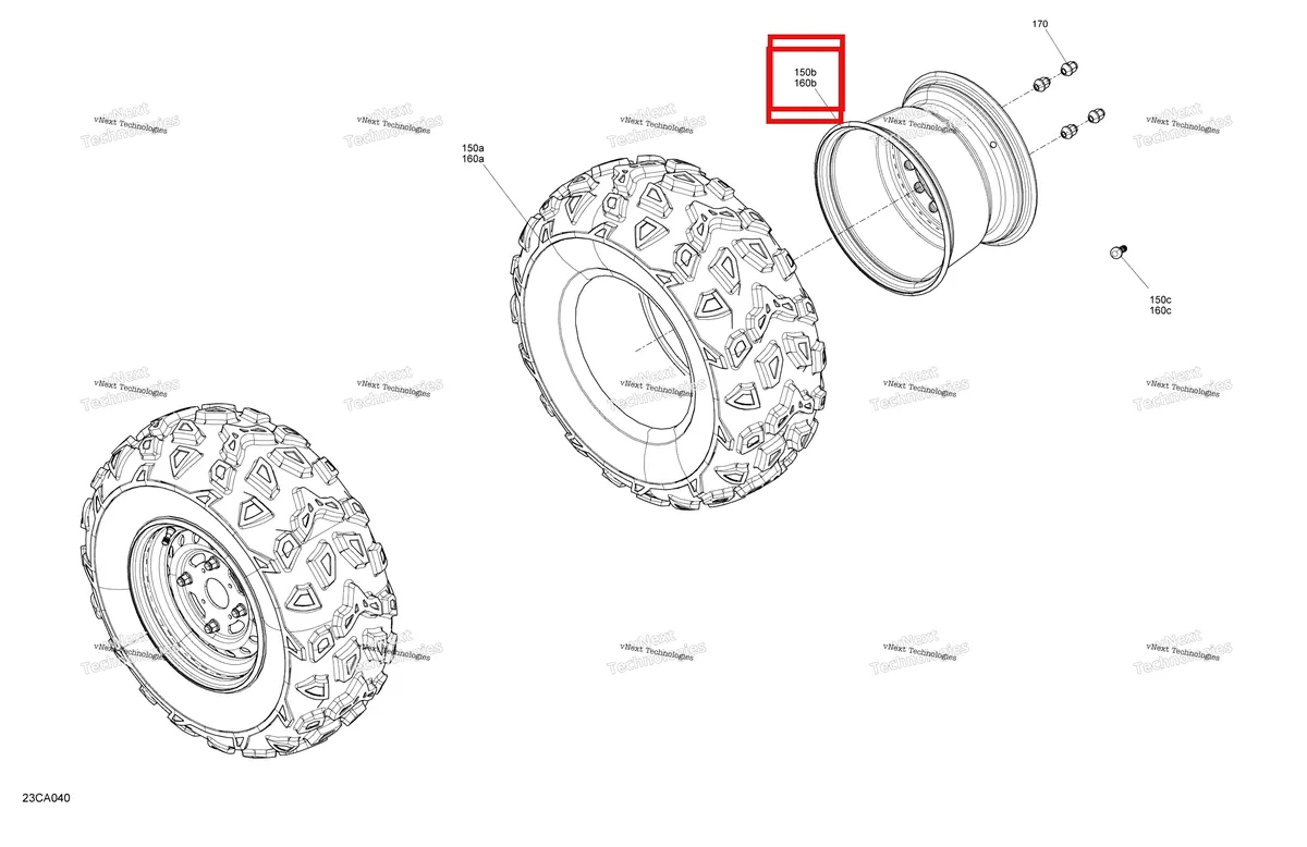 Деталь 705501623 на схеме узла 2021 Can-Am Defender HD5 - BASE DPS Drive - Rear Wheels - Base