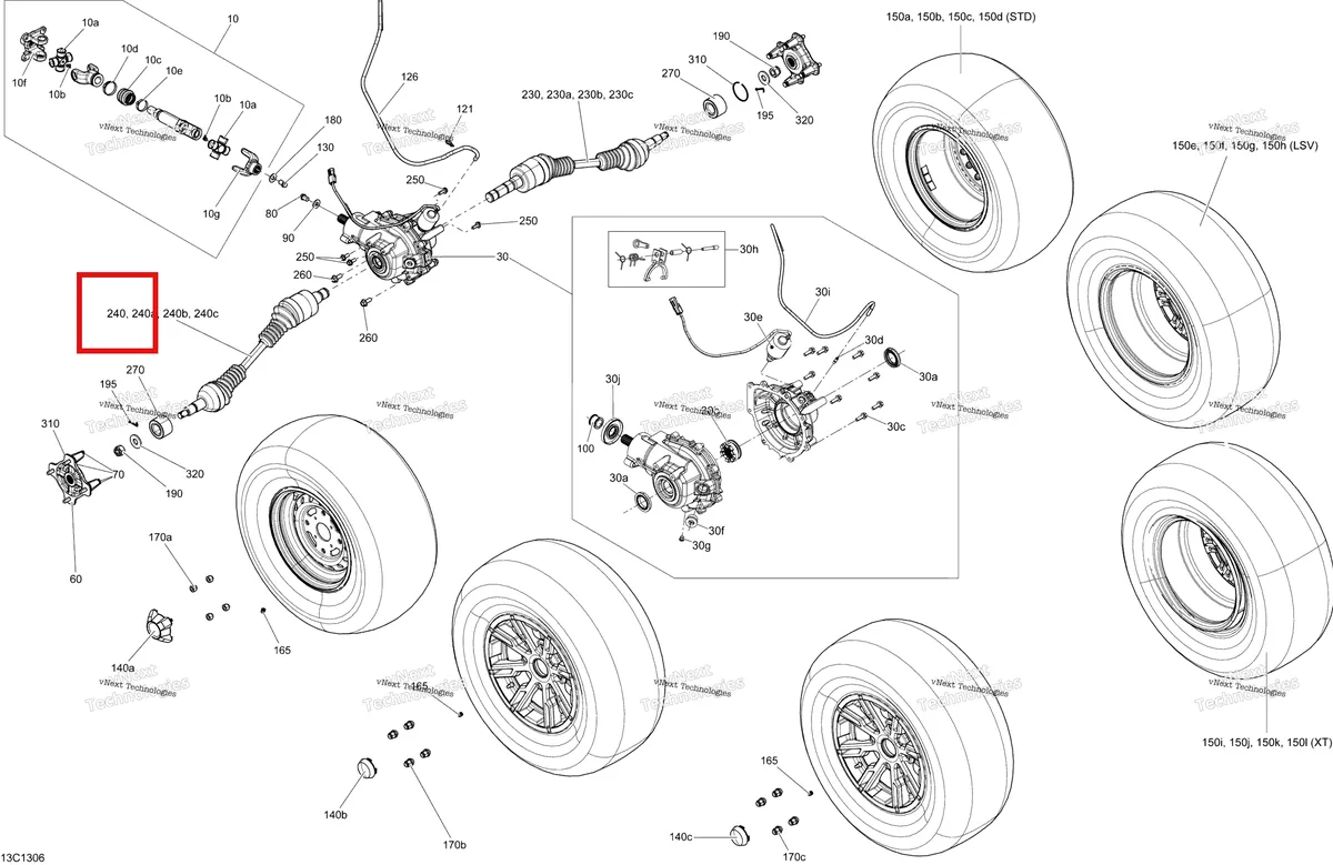 Деталь 705501631 на схеме узла STD, XT, LSV Drive System, Rear