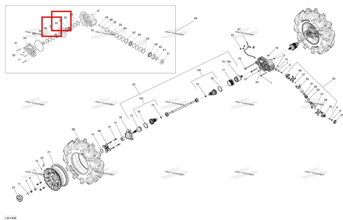 Деталь 705501723 на схеме узла 2014 Can-Am MAVERICK 1000_XMR Drive System, Rear