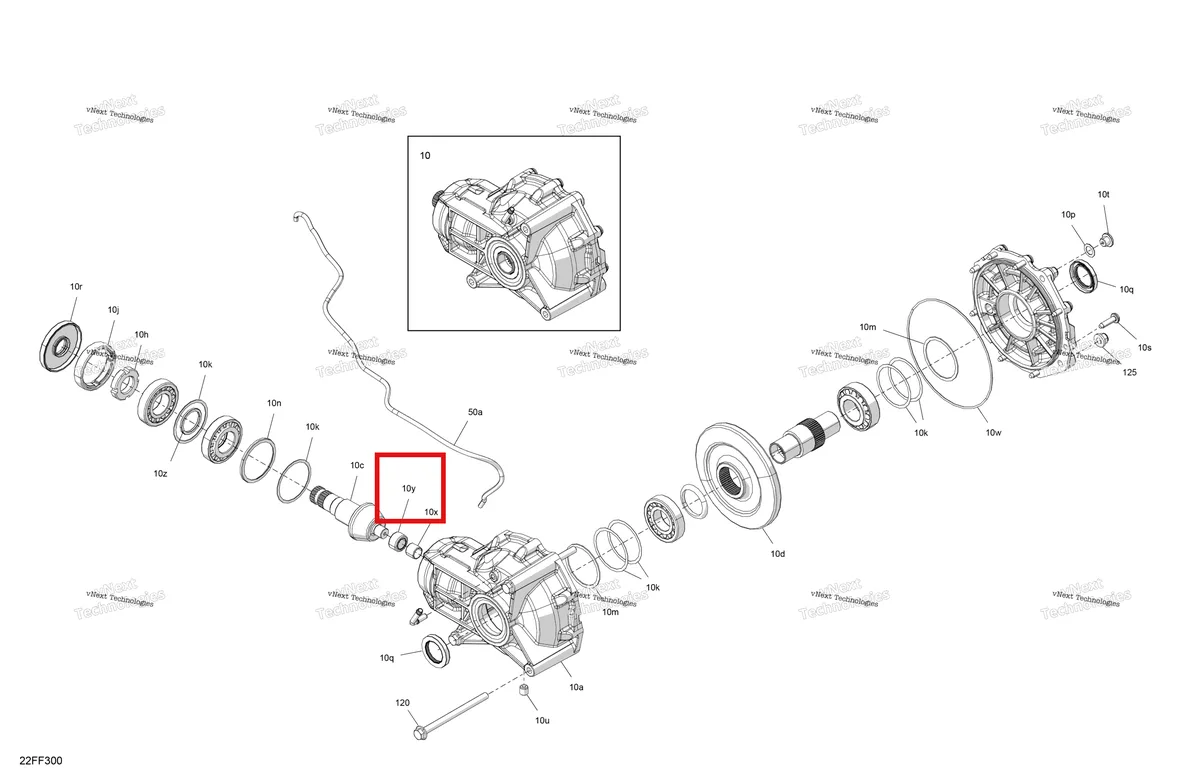 Деталь 705501760 (Игольчатый подшипник Can-Am Outlander 4x4 XT 1000R (2025) (705501760)) на схеме узла 2026 Can-Am OUTLANDER - 4X4 - XT - 1000R - 4FTE - CALI - Compass Green Drive - Final Drive Unit