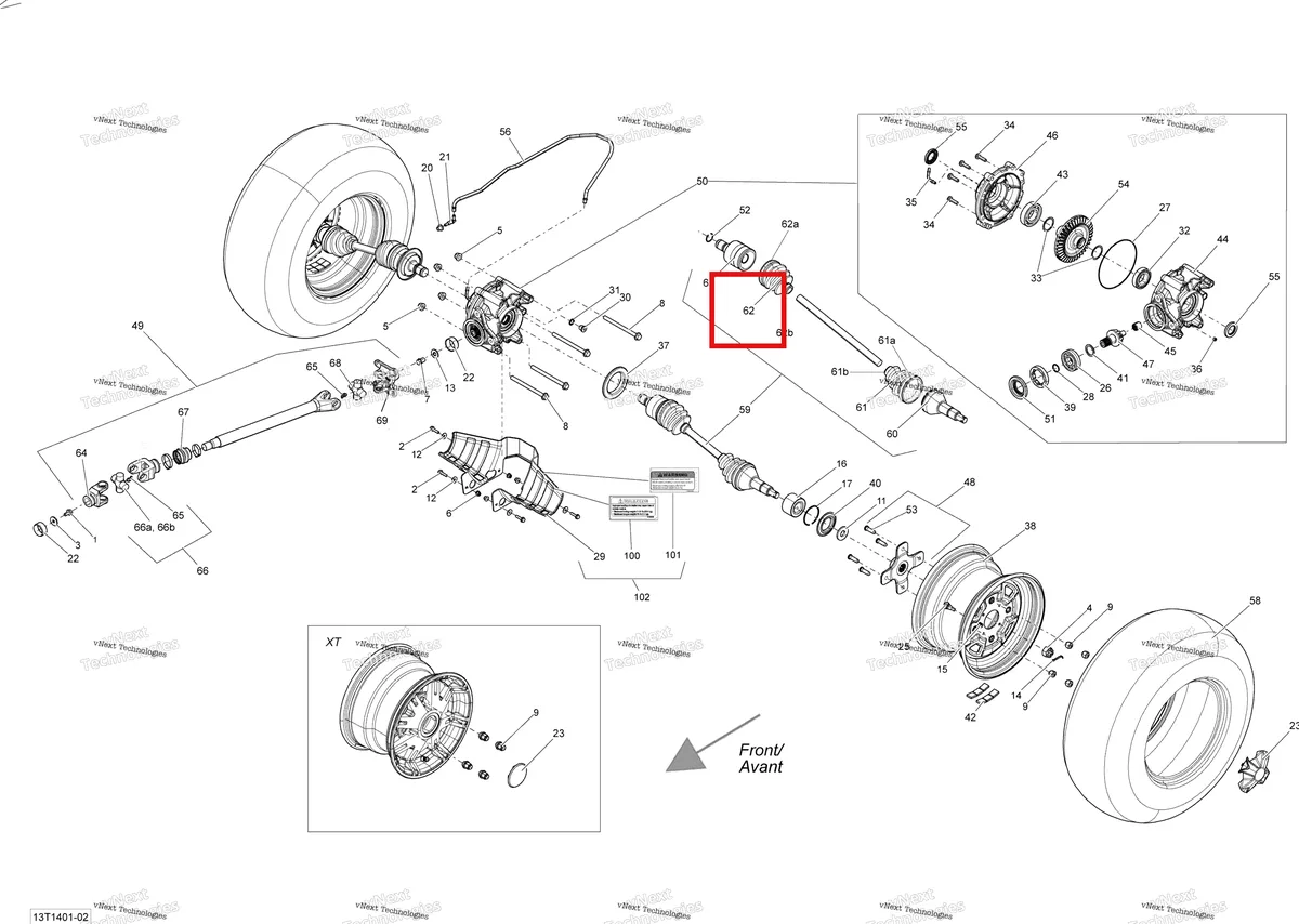 Деталь 705501784 на схеме узла 2014 Can-Am OUTLANDER 400 EFI, STD, XT Drive System, Rear