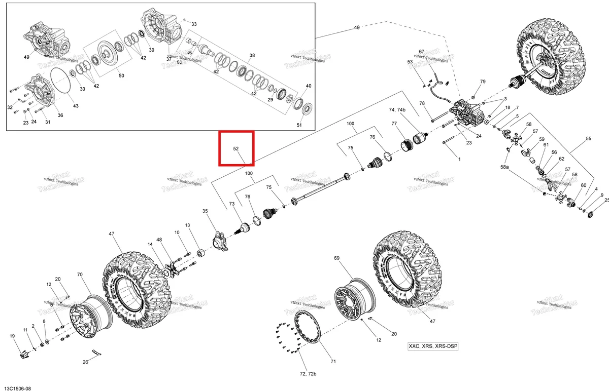 Деталь 705501794 на схеме узла 2015 Can-Am MAVERICK 1000_XXC Drive System, Rear