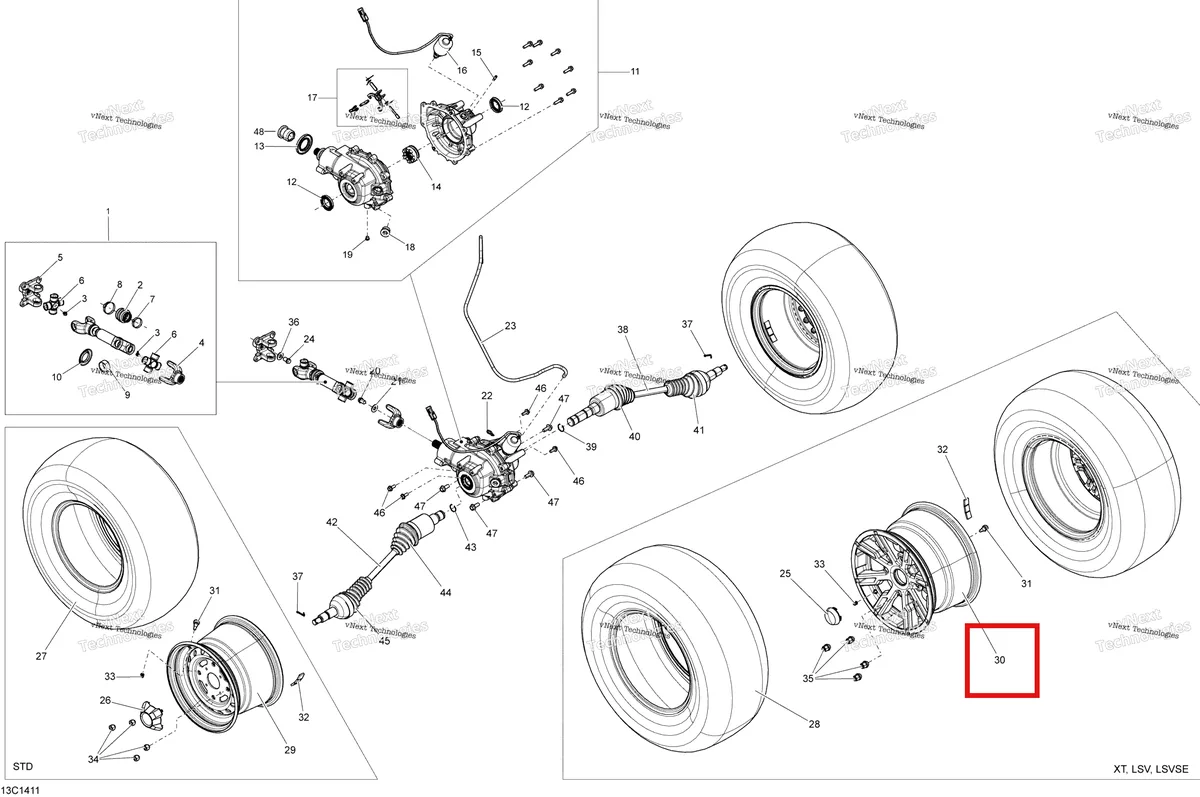 Деталь 705501812 на схеме узла Drive System, Rear