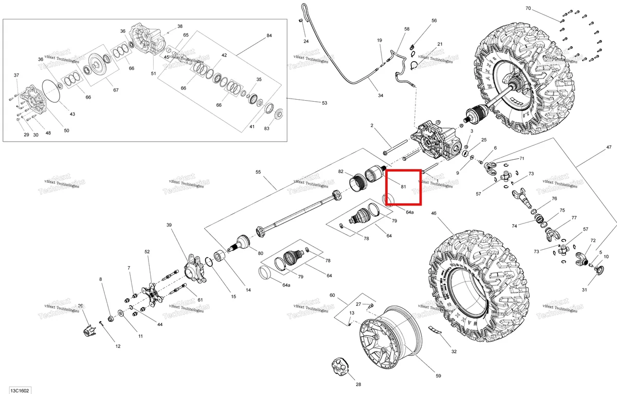 Деталь 705501865 на схеме узла 2016 Can-Am Maverick - Maverick MAX Rear Drive System
