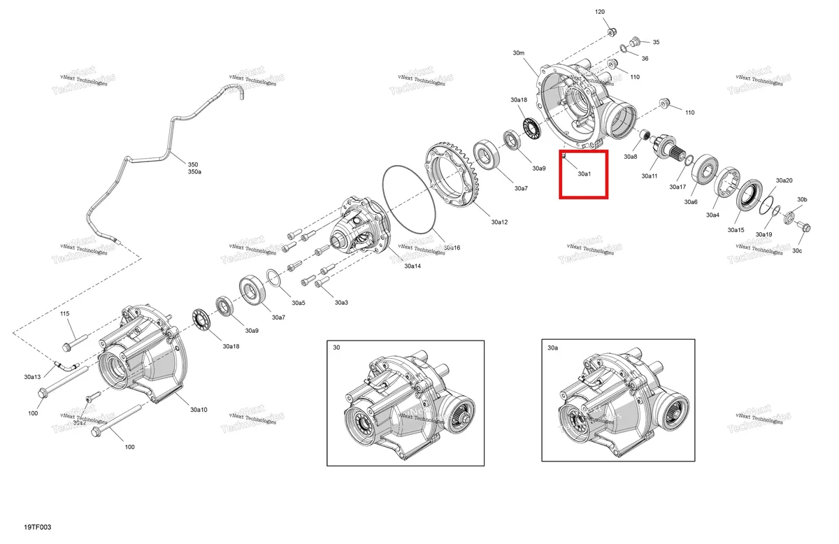 Деталь 705501885 на схеме узла 2026 Can-Am RENEGADE - 4X4 - XXC - 1000R EFI - 5VTB - Catalyst Gray Drive - Front - Differential Parts