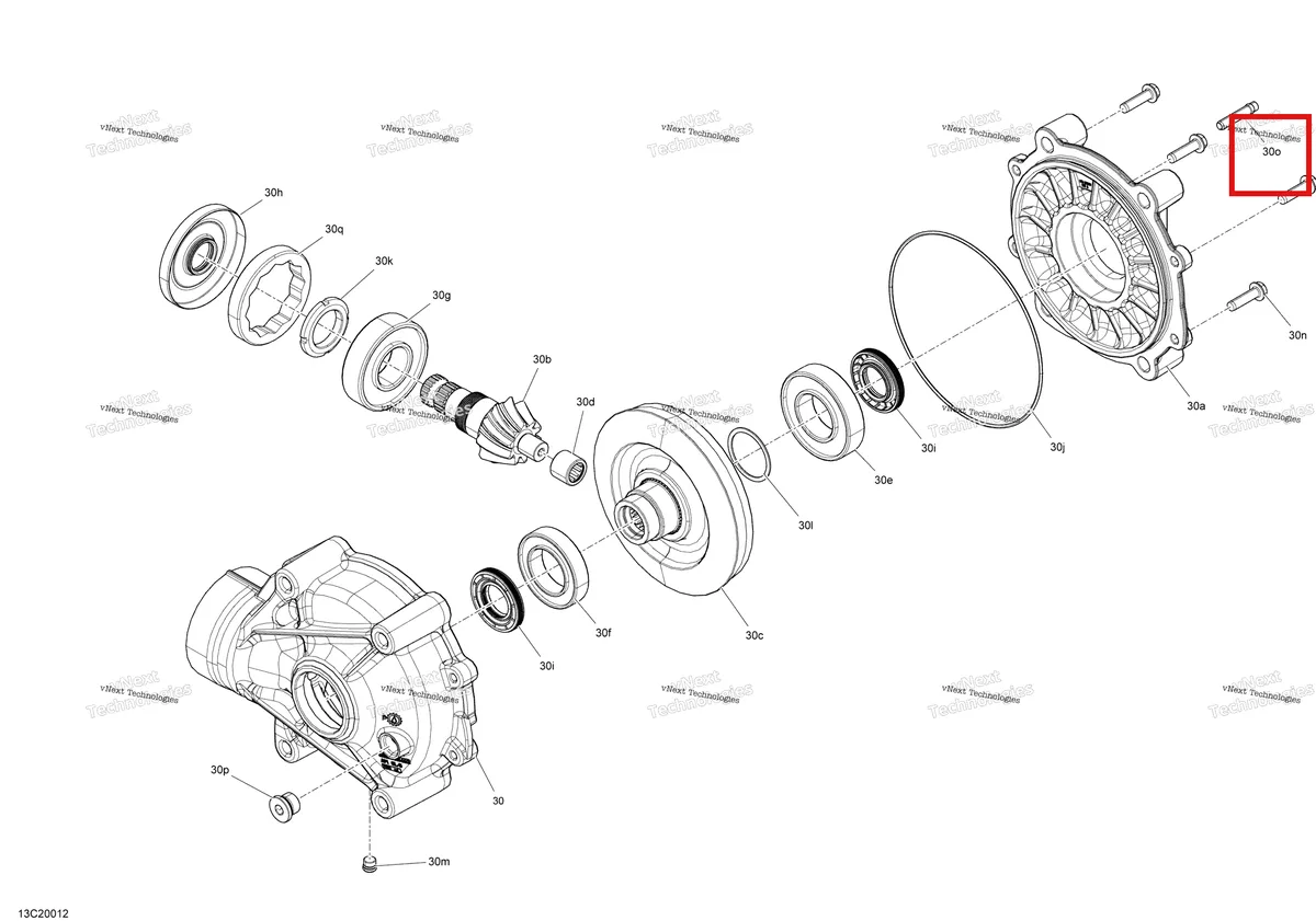 Деталь 705501887 на схеме узла 2020 Can-Am Commander MAX 800R EFI Rear Drive - Differential Parts
