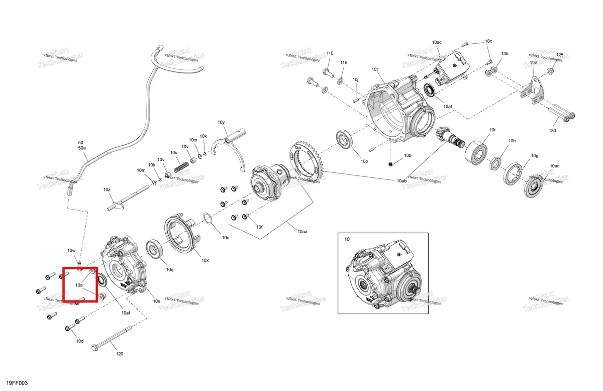 Деталь 705501889 на схеме узла 2026 Can-Am OUTLANDER - 4X4 - STD - 700 - 1CTC - Legion Red Drive - Front - Differential Parts