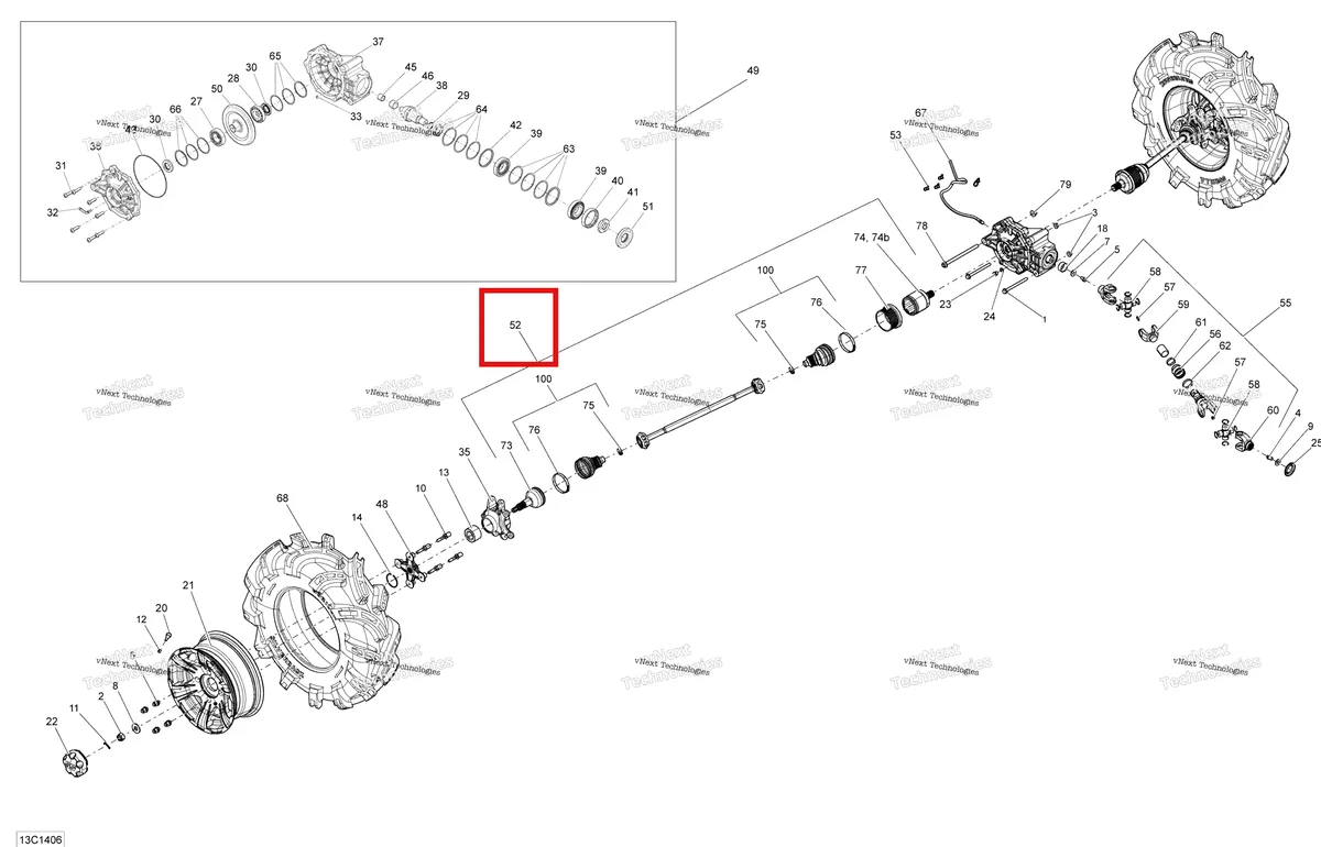 Деталь 705501948 на схеме узла 2014 Can-Am MAVERICK 1000_XMR Drive System, Rear