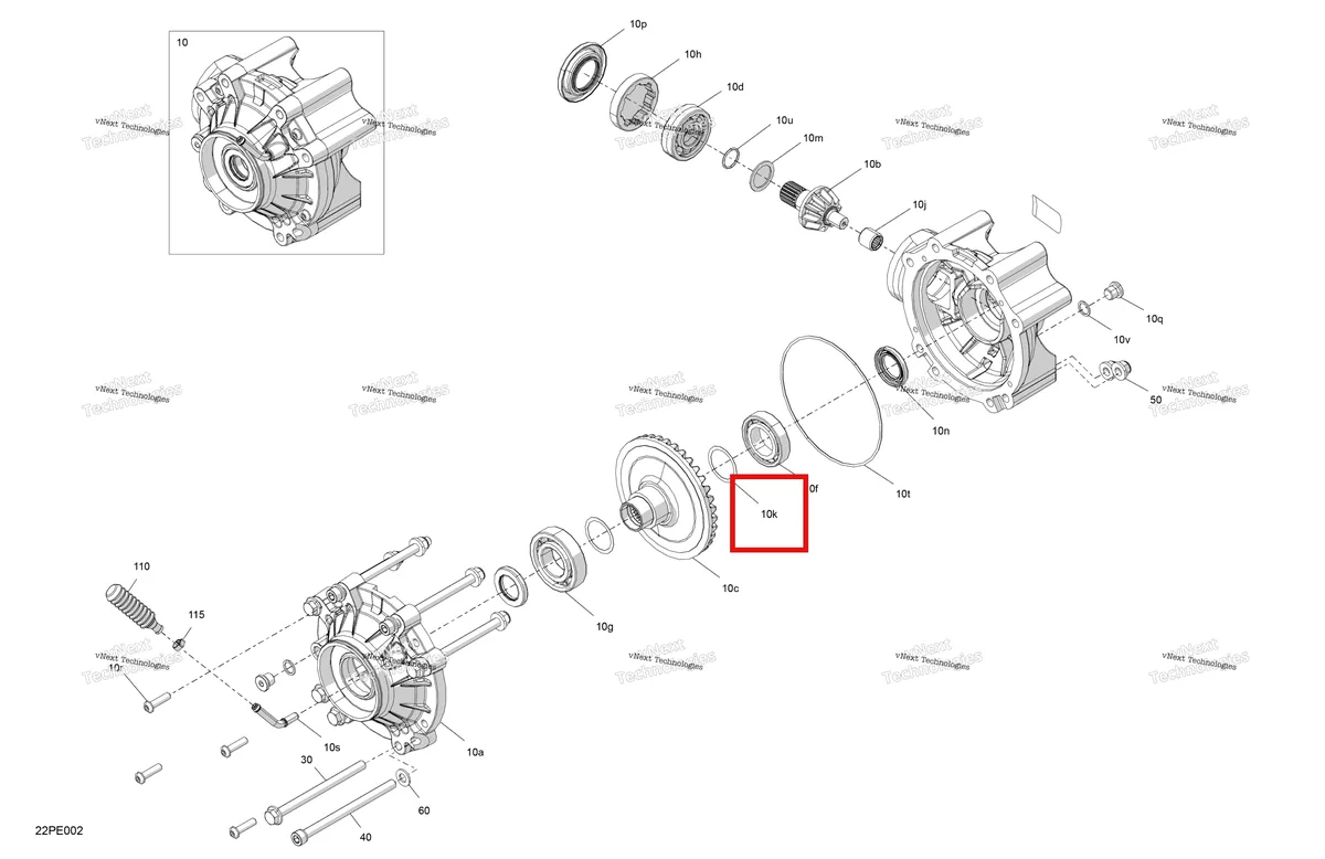 Деталь 705502060 на схеме узла 2025 Can-Am OUT-MAX - 6X6 - DPS - 650 EFI - 5YSA - Tundra Green Drive - Final Drive Unit