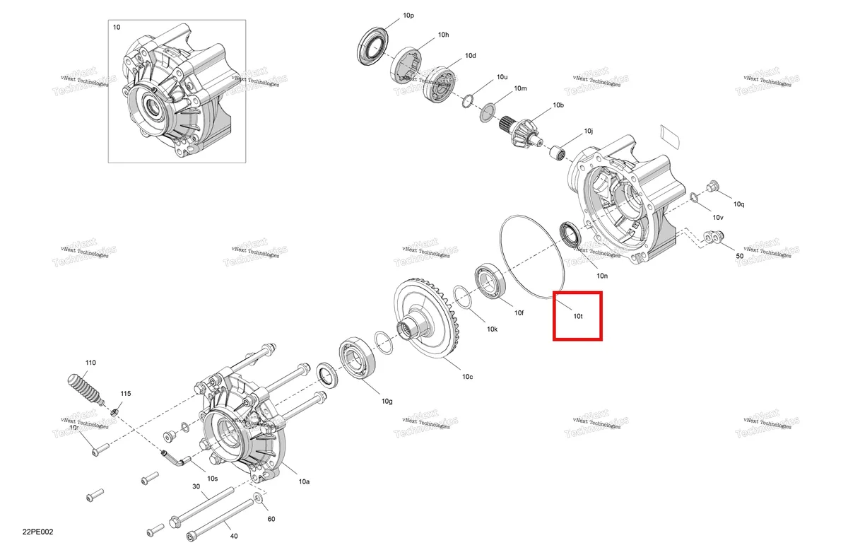 Деталь 705502064 на схеме узла 2025 Can-Am OUT-MAX - 6X6 - DPS - 650 EFI - 5YSA - Tundra Green Drive - Final Drive Unit
