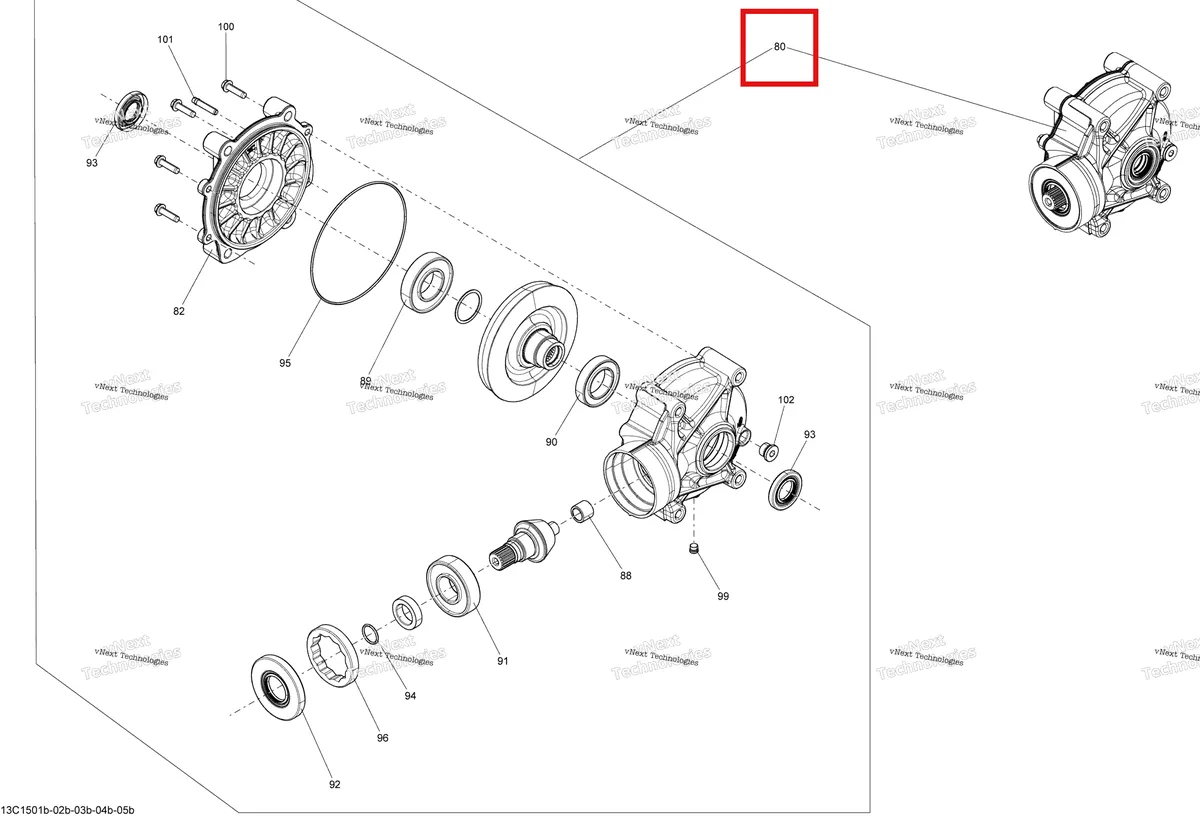 Деталь 705502096 на схеме узла 2015 Can-Am COMMANDER MAX 1000_DPS_XT Drive System, Rear _Differential