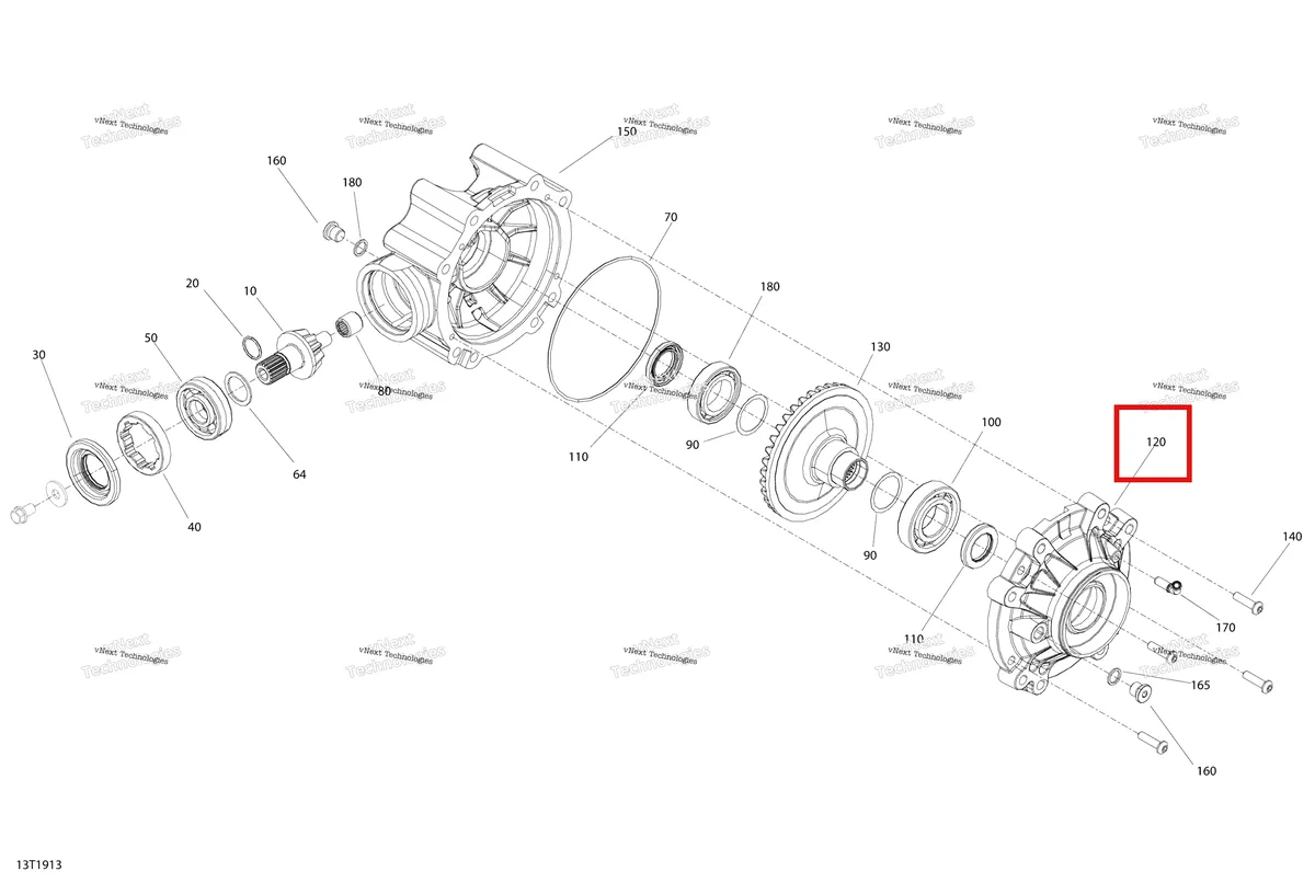 Деталь 705502197 на схеме узла 2020 Can-Am Outlander MAX 6X6 - 1000 EFI Rear Drive - Final Drive Unit