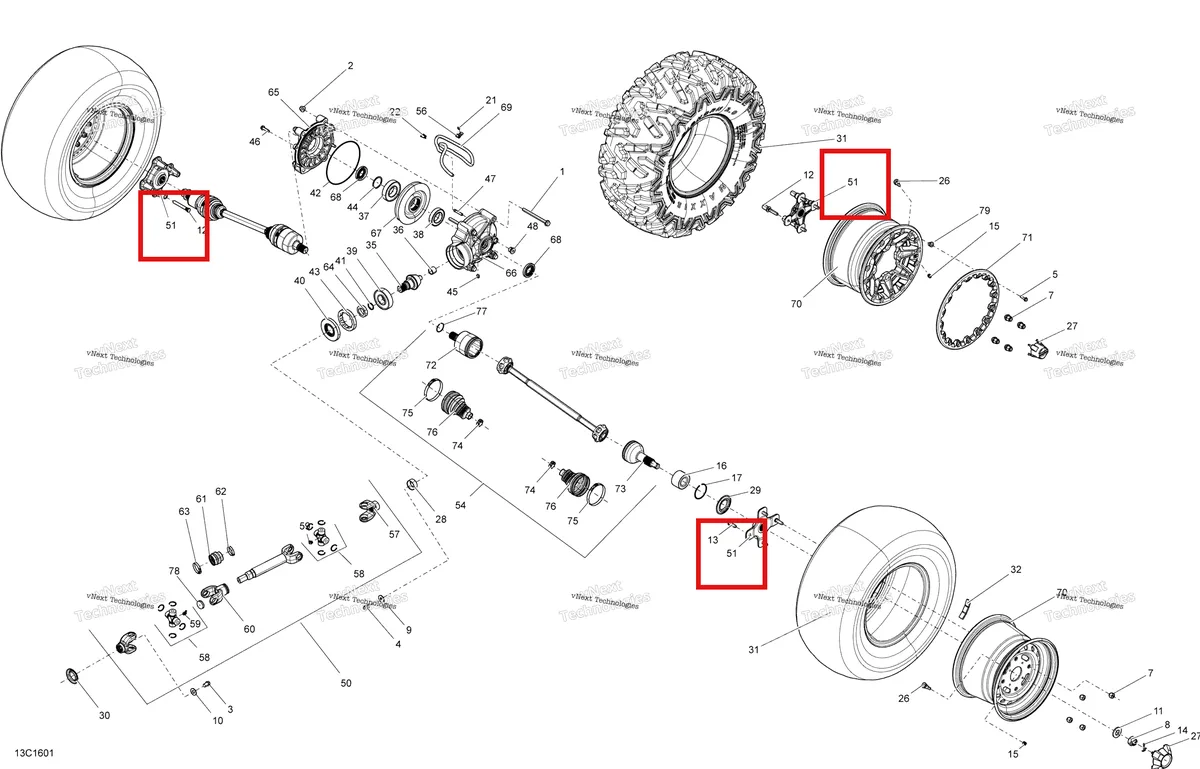 Деталь 705502267 на схеме узла 2016 Can-Am Commander - Commander MAX Drive System, Rear