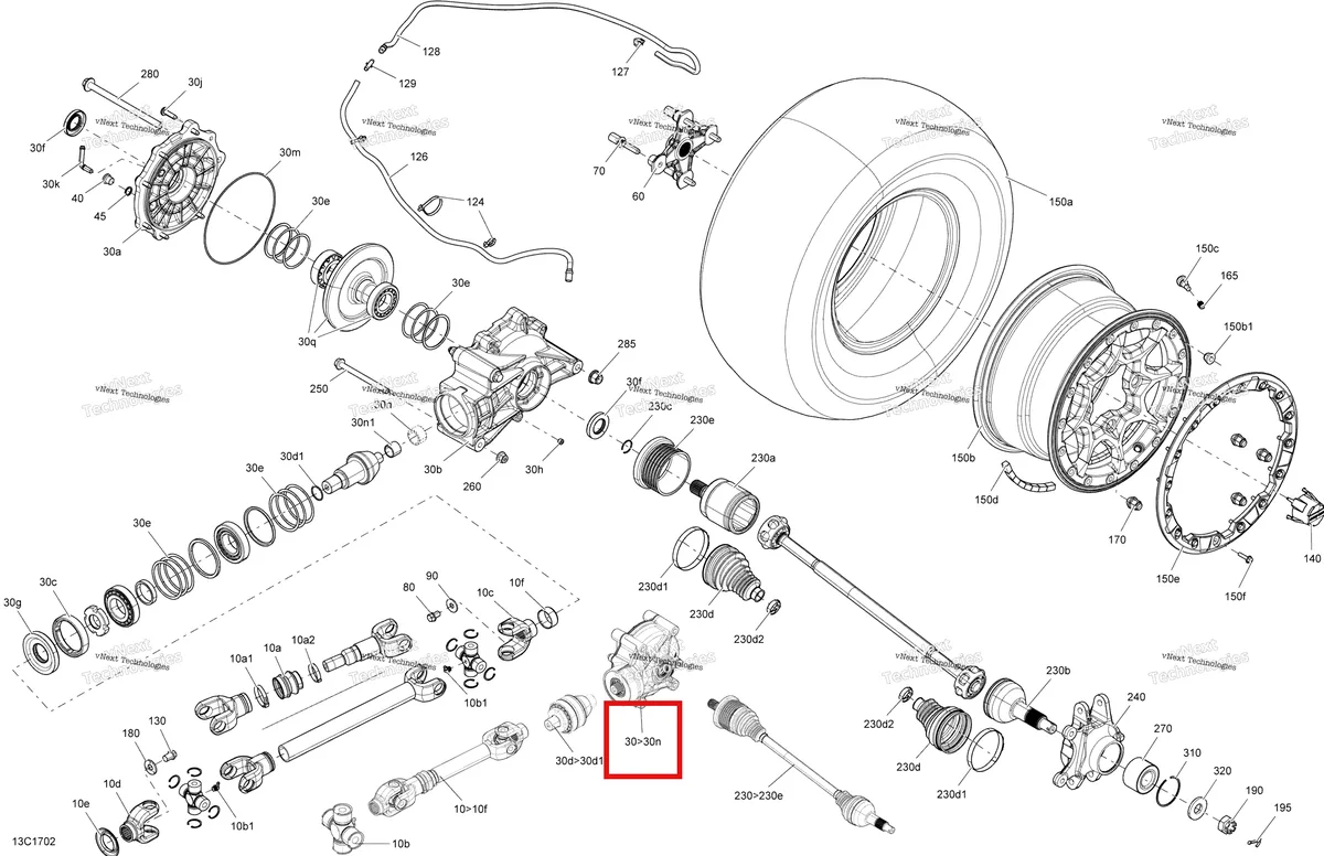 Деталь 705502275 на схеме узла 2017 Can-Am Maverick Drive System, Rear - All Models