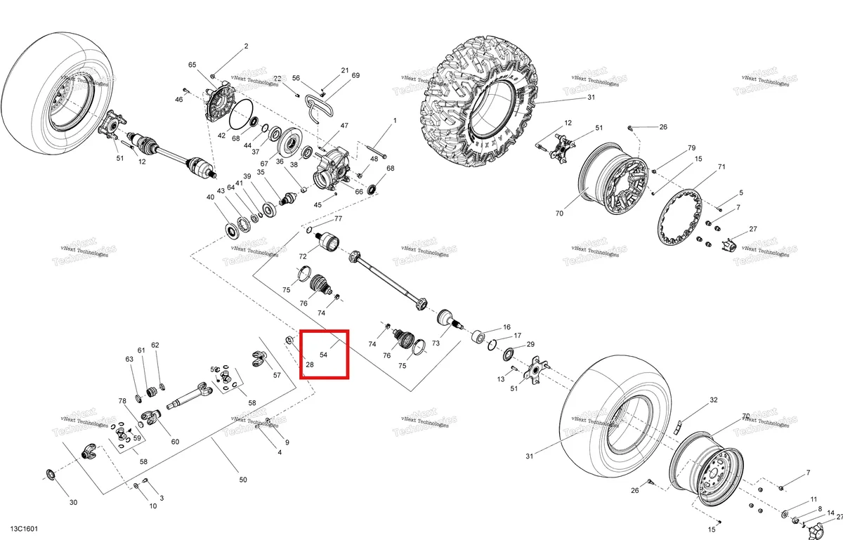 Деталь 705502355 на схеме узла 2016 Can-Am Commander - Commander MAX Drive System, Rear