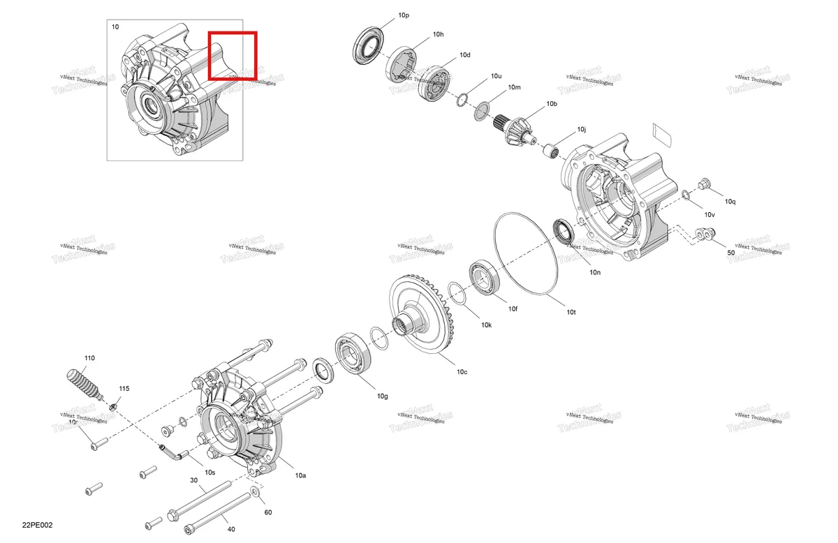 Деталь 705502370 на схеме узла 2025 Can-Am OUT-MAX - 6X6 - XT - 1000 EFI - 5ZSA - Boreal Green Drive - Final Drive Unit