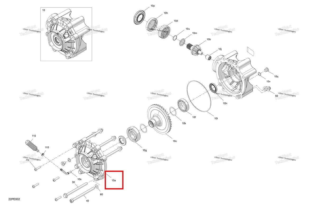 Деталь 705502389 на схеме узла 2025 Can-Am OUT-MAX - 6X6 - DPS - 650 EFI - 5YSA - Tundra Green Drive - Final Drive Unit