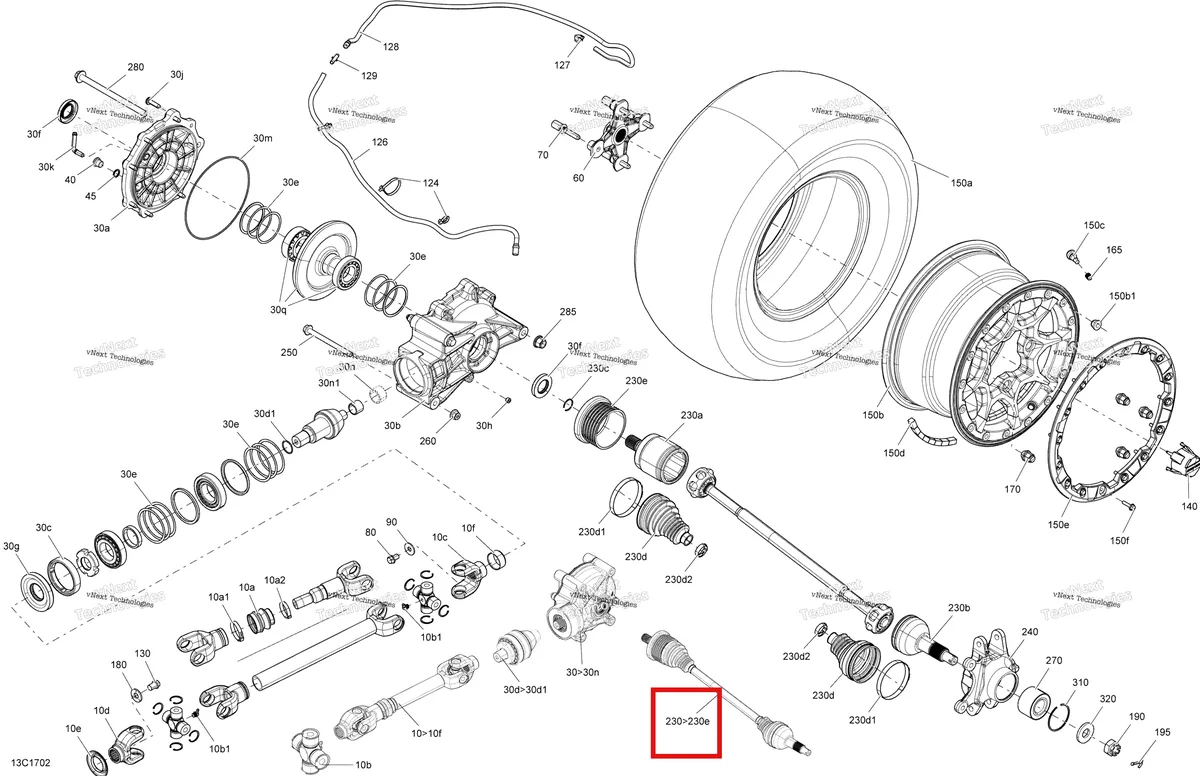 Деталь 705502412 на схеме узла 2017 Can-Am Maverick Drive System, Rear - All Models