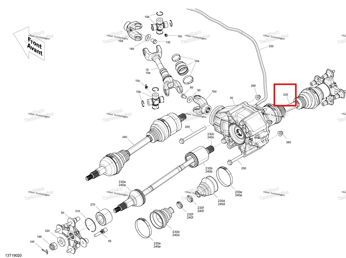 Деталь 705502577 на схеме узла 2019 Can-Am OUTLANDER 450 EFI - T3 Rear Drive - Outlander