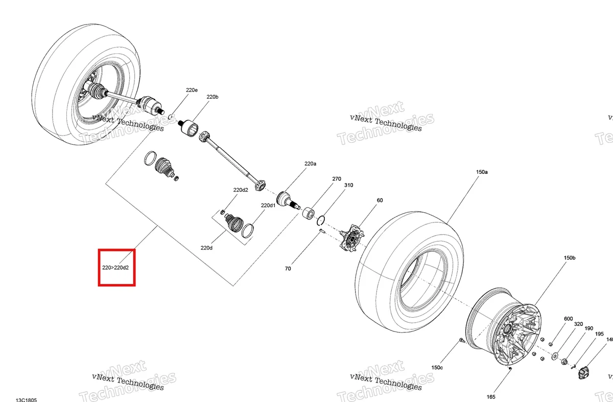 Деталь 705502594 на схеме узла 2018 Can-Am Defender HD10 - XMR Rear Drive Defender Hd10 - Package Xmr