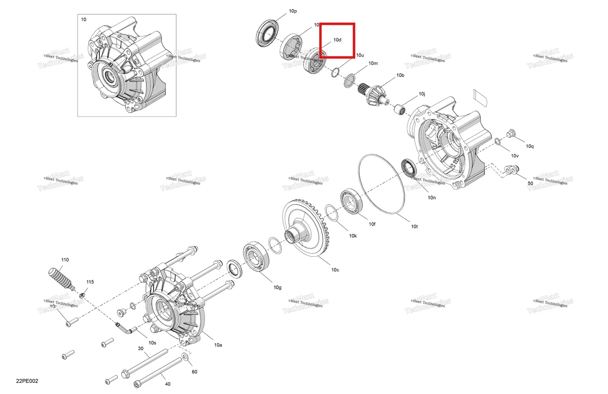 Деталь 705502736 на схеме узла 2025 Can-Am OUT-MAX - 6X6 - DPS - 650 EFI - 5YSA - Tundra Green Drive - Final Drive Unit