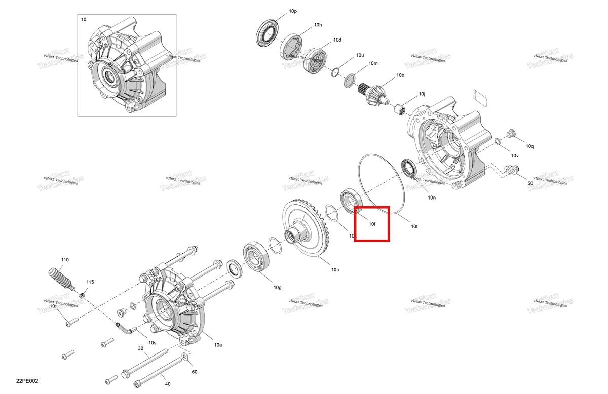 Деталь 705502737 на схеме узла 2025 Can-Am OUT-MAX - 6X6 - DPS - 650 EFI - 5YSA - Tundra Green Drive - Final Drive Unit