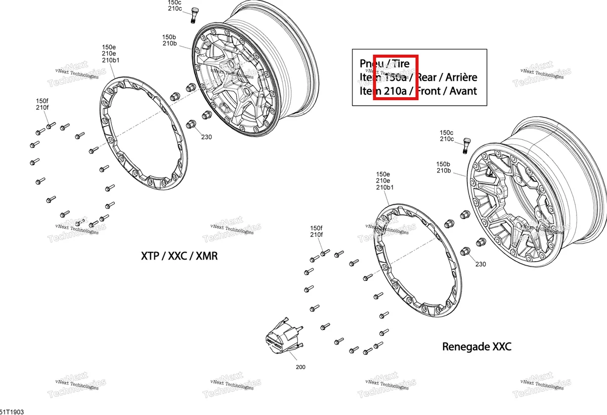 Деталь 705502748 на схеме узла 2019 Can-Am RENEGADE 650 EFI - T3 Wheels - 650 Efi