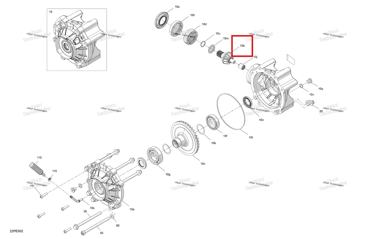 Деталь 705502823 на схеме узла 2025 Can-Am OUT-MAX - 6X6 - DPS - 650 EFI - 5YSA - Tundra Green Drive - Final Drive Unit
