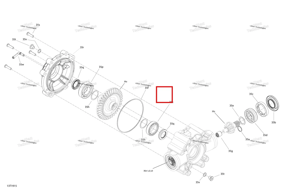 Деталь 705502976 на схеме узла 2019 Can-Am OUTLANDER 6X6 - 1000 EFI - T3 Rear Drive 6X6 - Middle Differential