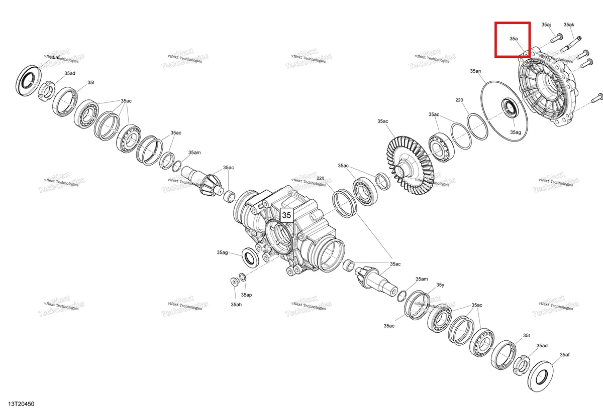 Деталь 705503001 на схеме узла 2020 Can-Am Outlander MAX 6X6 - 1000 EFI Middle Differential