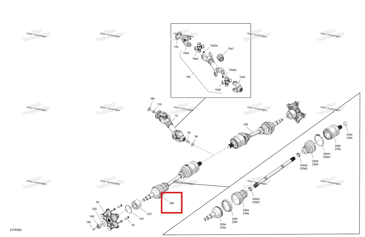 Деталь 705503025 на схеме узла 2026 Can-Am RENEGADE - 4X4 - XMR - 1000R EFI - 5UTA - Hyper Silver Drive - Rear - Common Parts