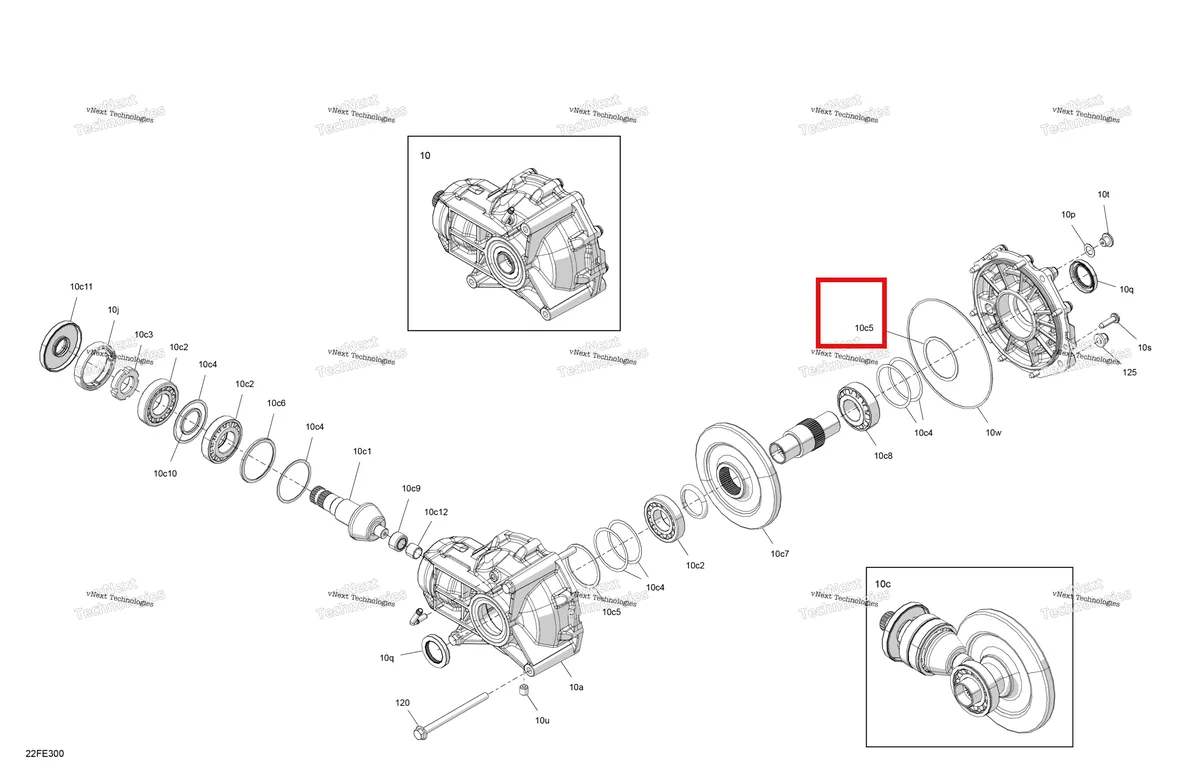 Деталь 705503487 (Главная передача блок включает 10 to 10 w Can-Am Outlander 4x4 XT 1000R (2025) (705503487)) на схеме узла 2025 Can-Am OUTLANDER - 4X4 - DPS - 1000R - 4DSA - Granite Grey Drive - Final Drive Unit