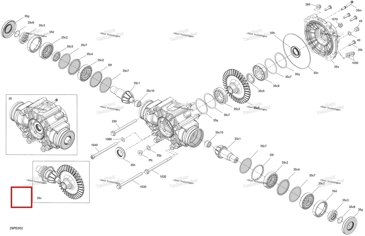 Деталь 705503692 на схеме узла 2025 Can-Am OUT-MAX - 6X6 - XT - 1000 EFI - 5ZSA - Boreal Green Drive - Middle Drive Unit