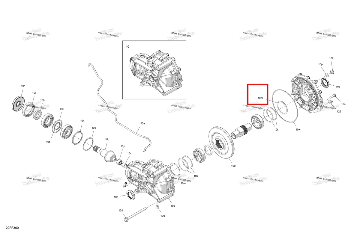 Деталь 705503974 на схеме узла 2026 Can-Am OUTLANDER - 4X4 - BACKCOUNTRY - 1000R - 4NTA - CALI - Dark Camo Drive - Final Drive Unit