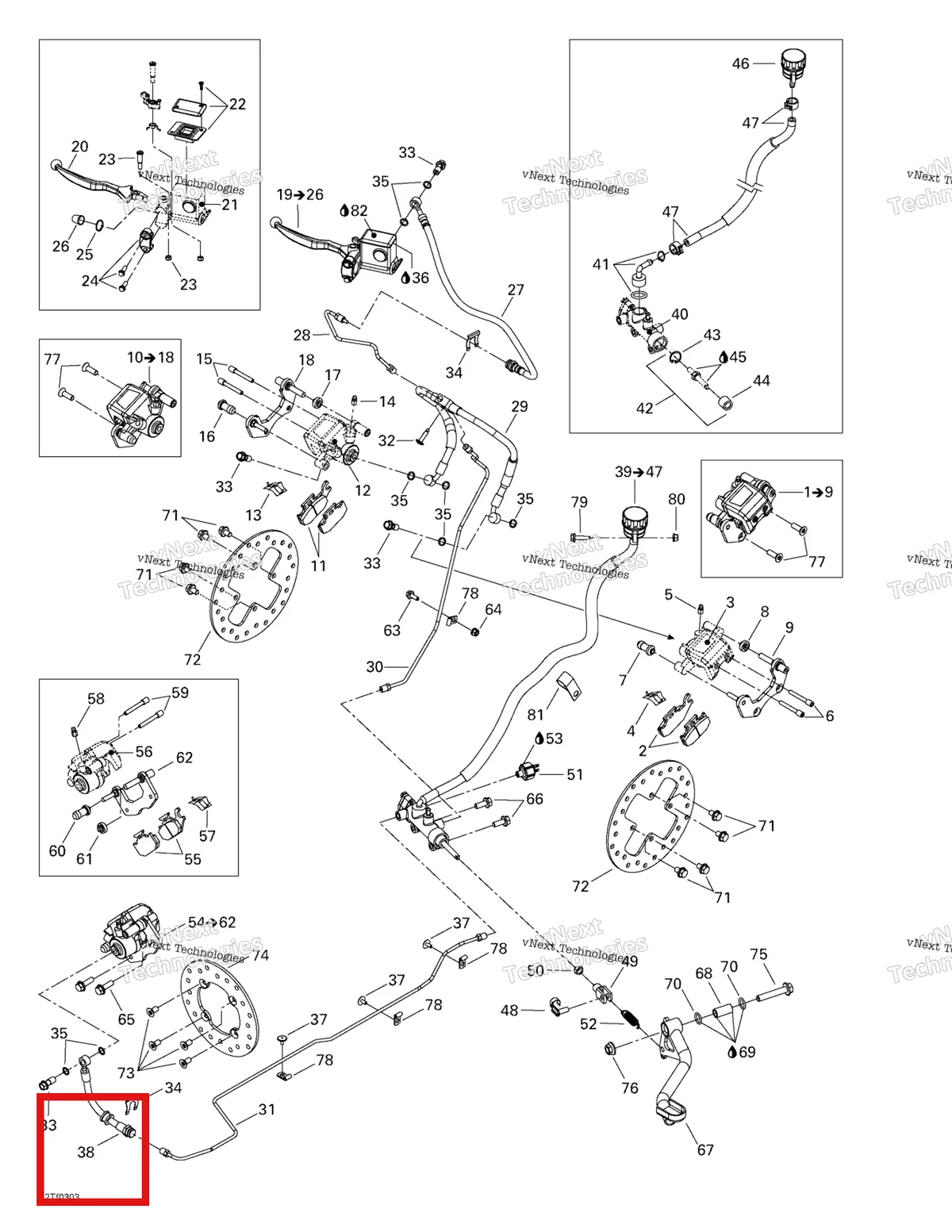 Деталь 705600208 на схеме узла 2003 Can-Am Outlander 400 Hydraulic Brake