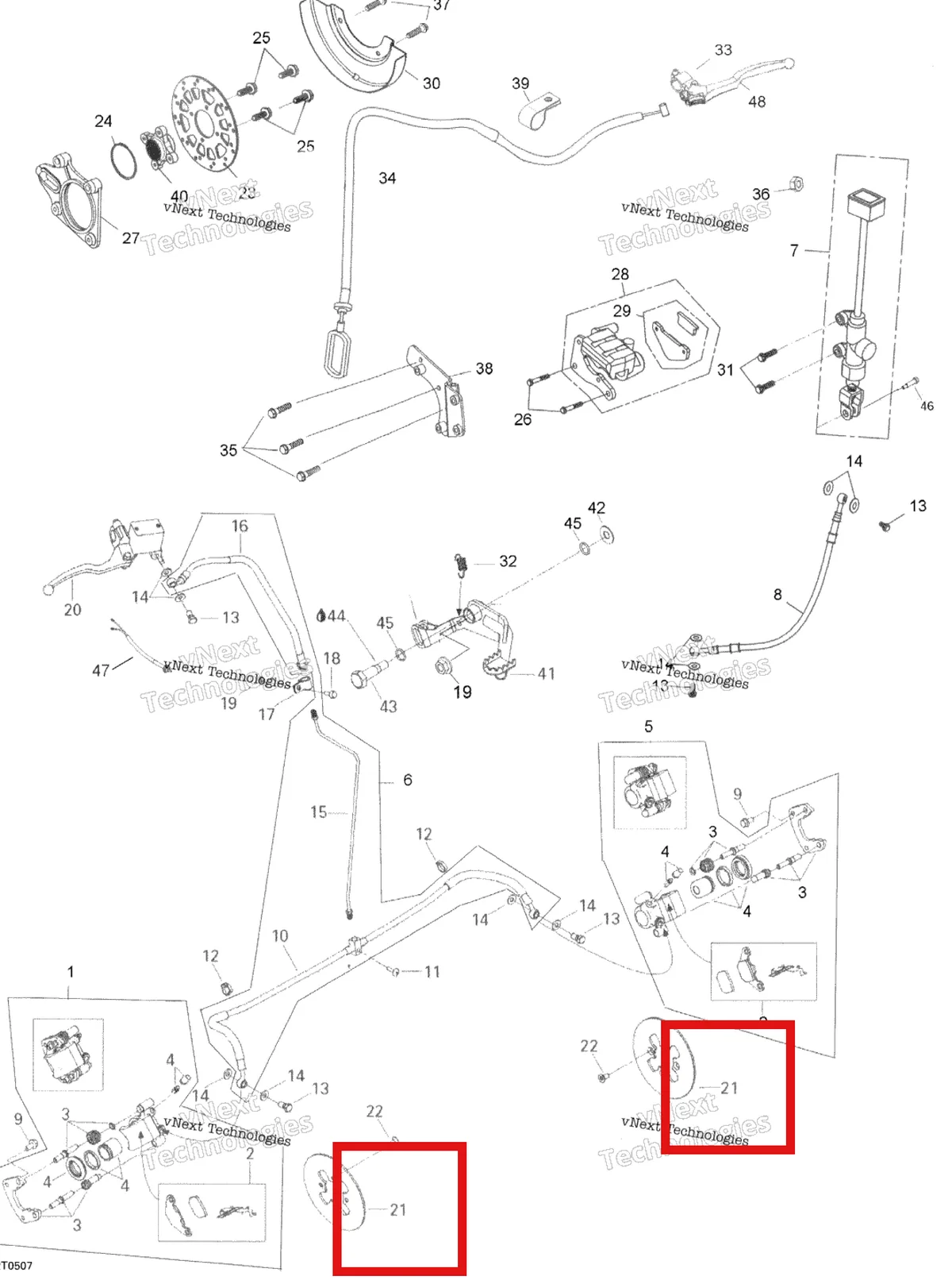 Деталь 705600223 на схеме узла 2005 Can-Am Rally 175 Hydraulic Brake