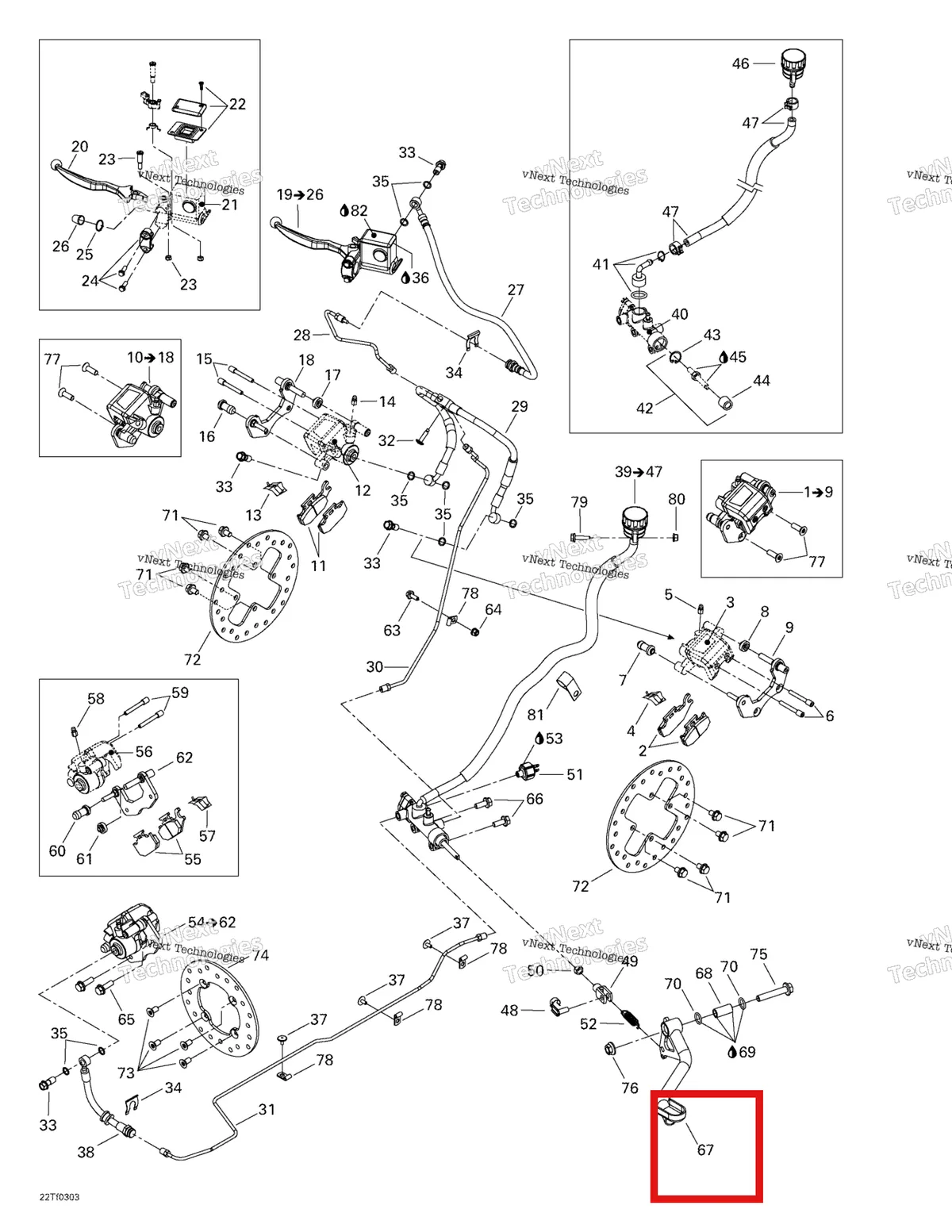 Деталь 705600265 на схеме узла 2003 Can-Am Outlander 400 Hydraulic Brake