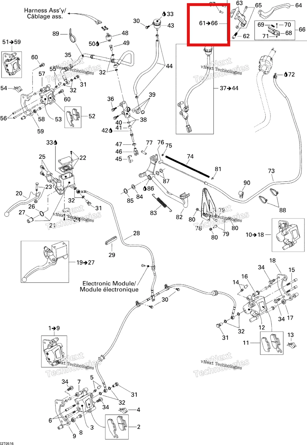 Деталь 705600269 на схеме узла Hydraulic Brake