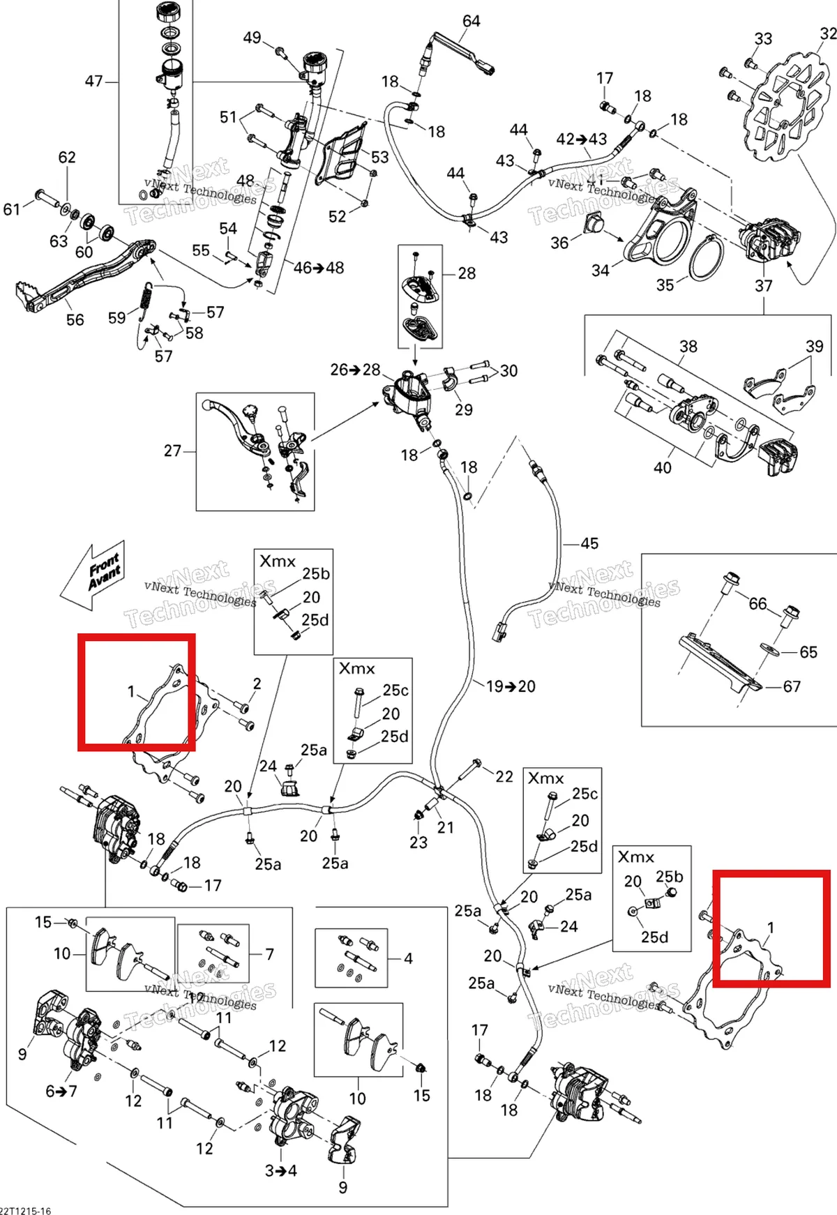 Деталь 705600400 на схеме узла 2015 Can-Am DS 450EFI STD Hydraulic Brakes