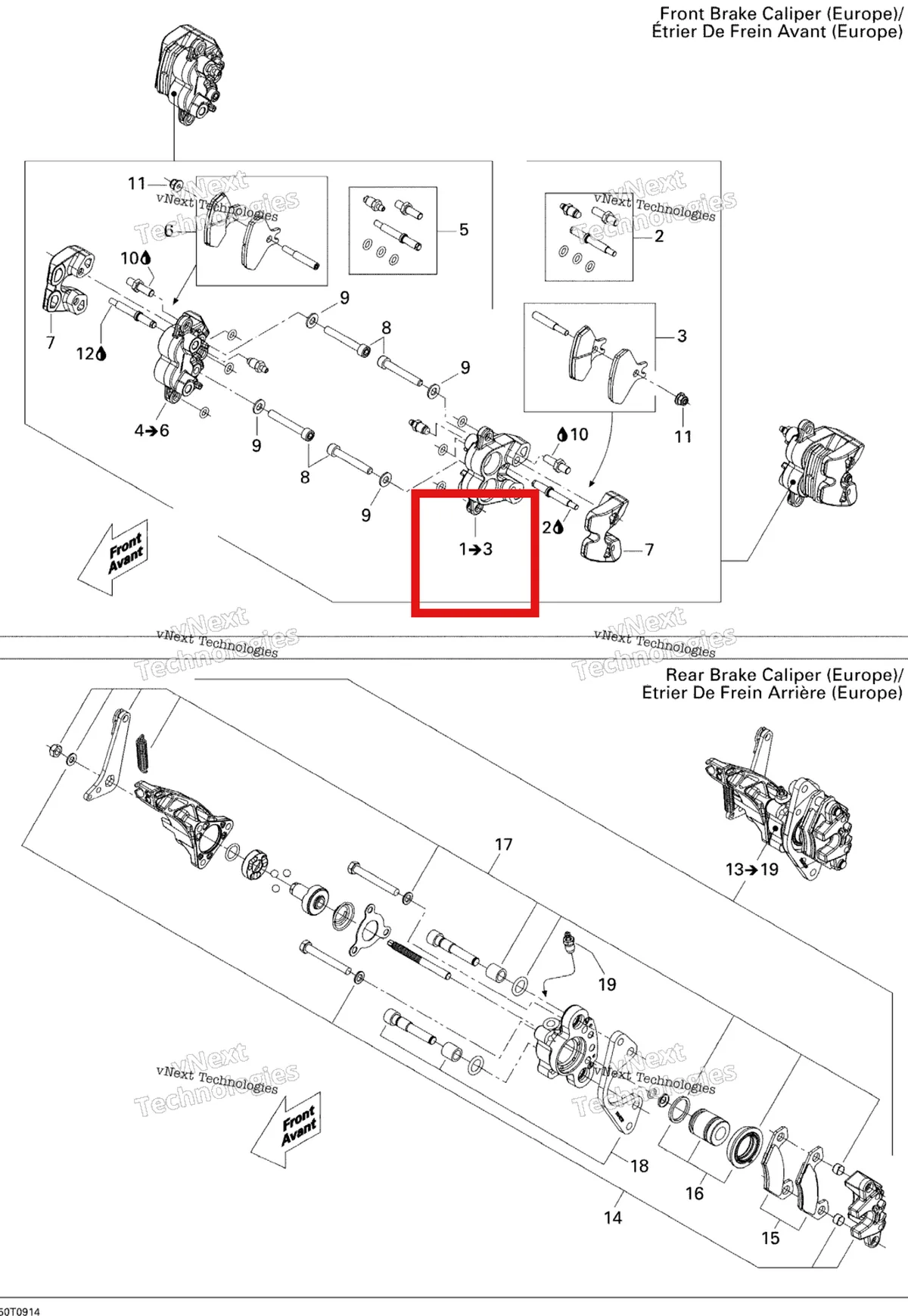 Деталь 705600401 на схеме узла Brake Caliper