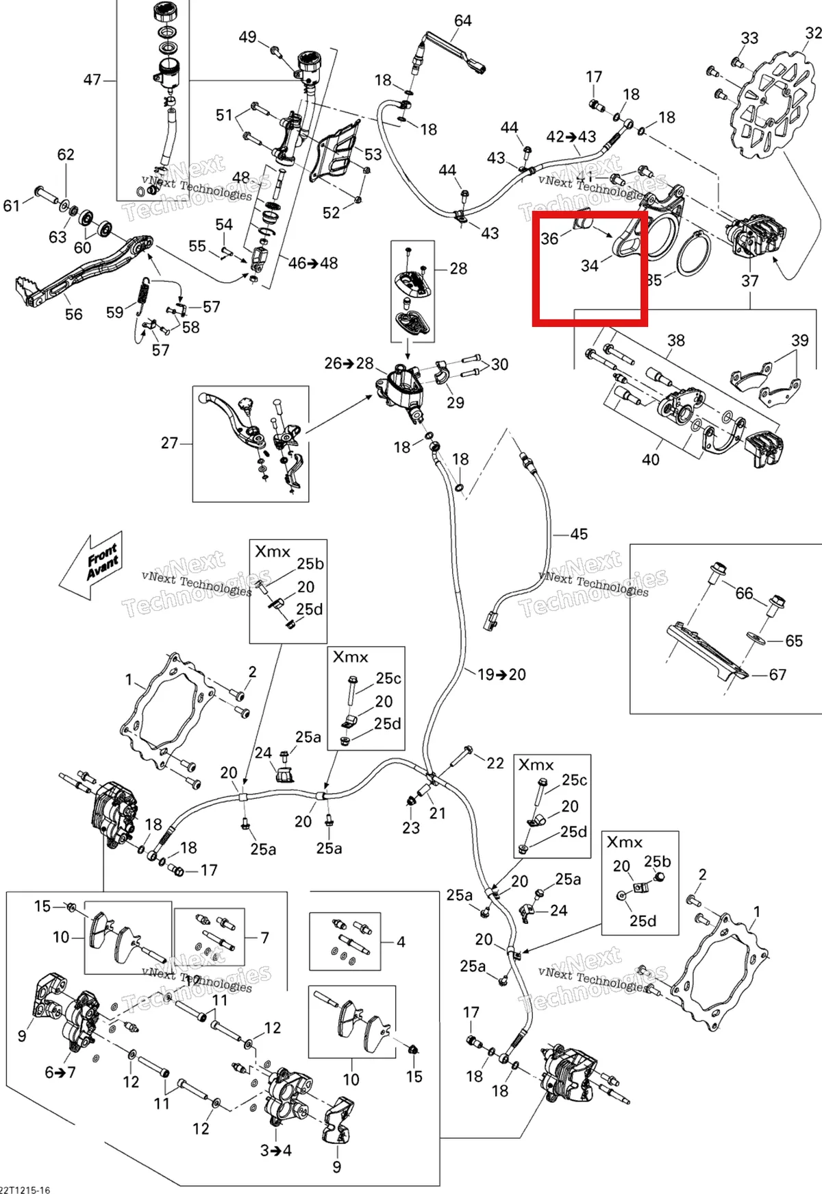 Деталь 705600411 на схеме узла 2015 Can-Am DS 450EFI STD Hydraulic Brakes