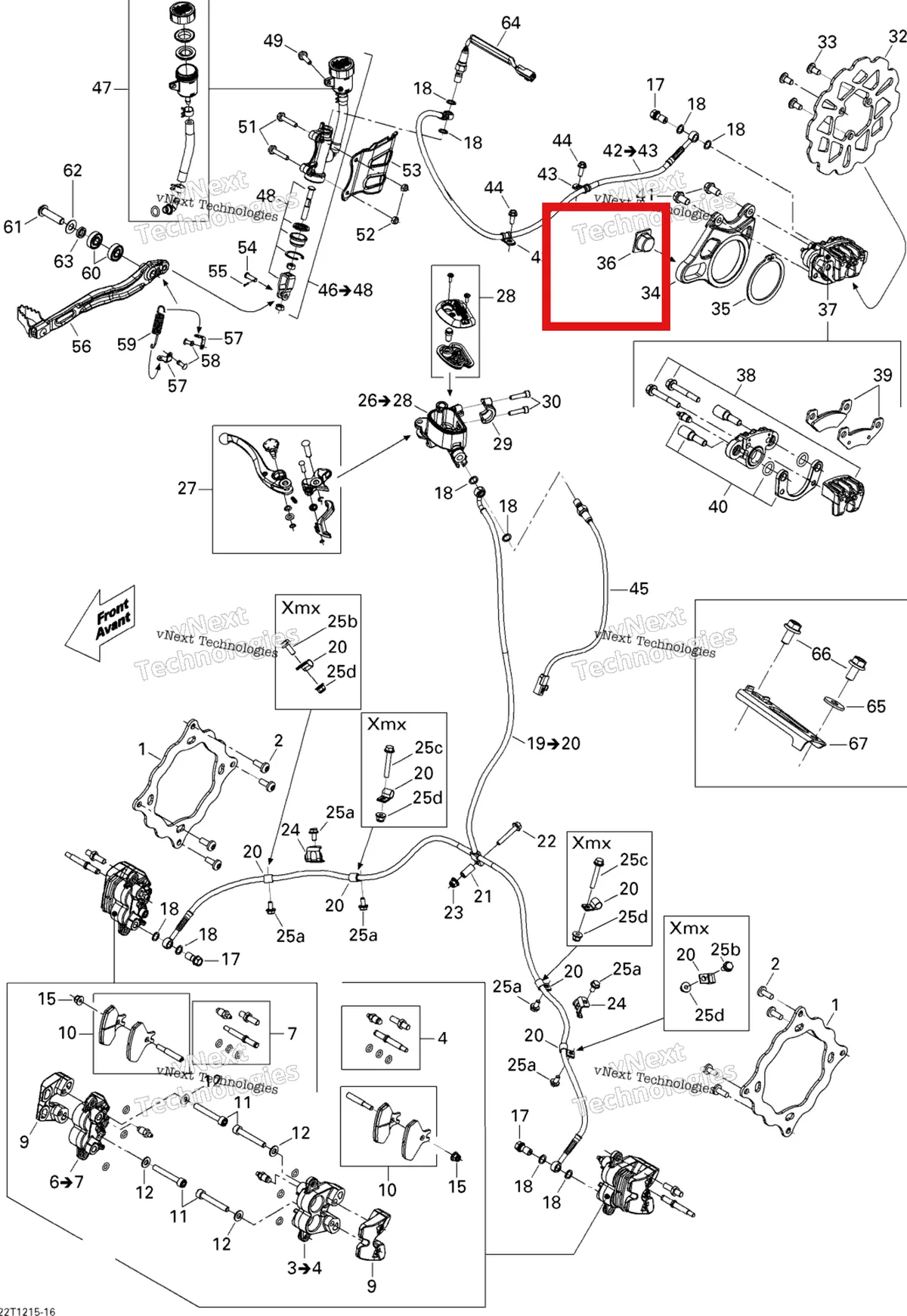 Деталь 705600412 на схеме узла 2015 Can-Am DS 450EFI STD Hydraulic Brakes