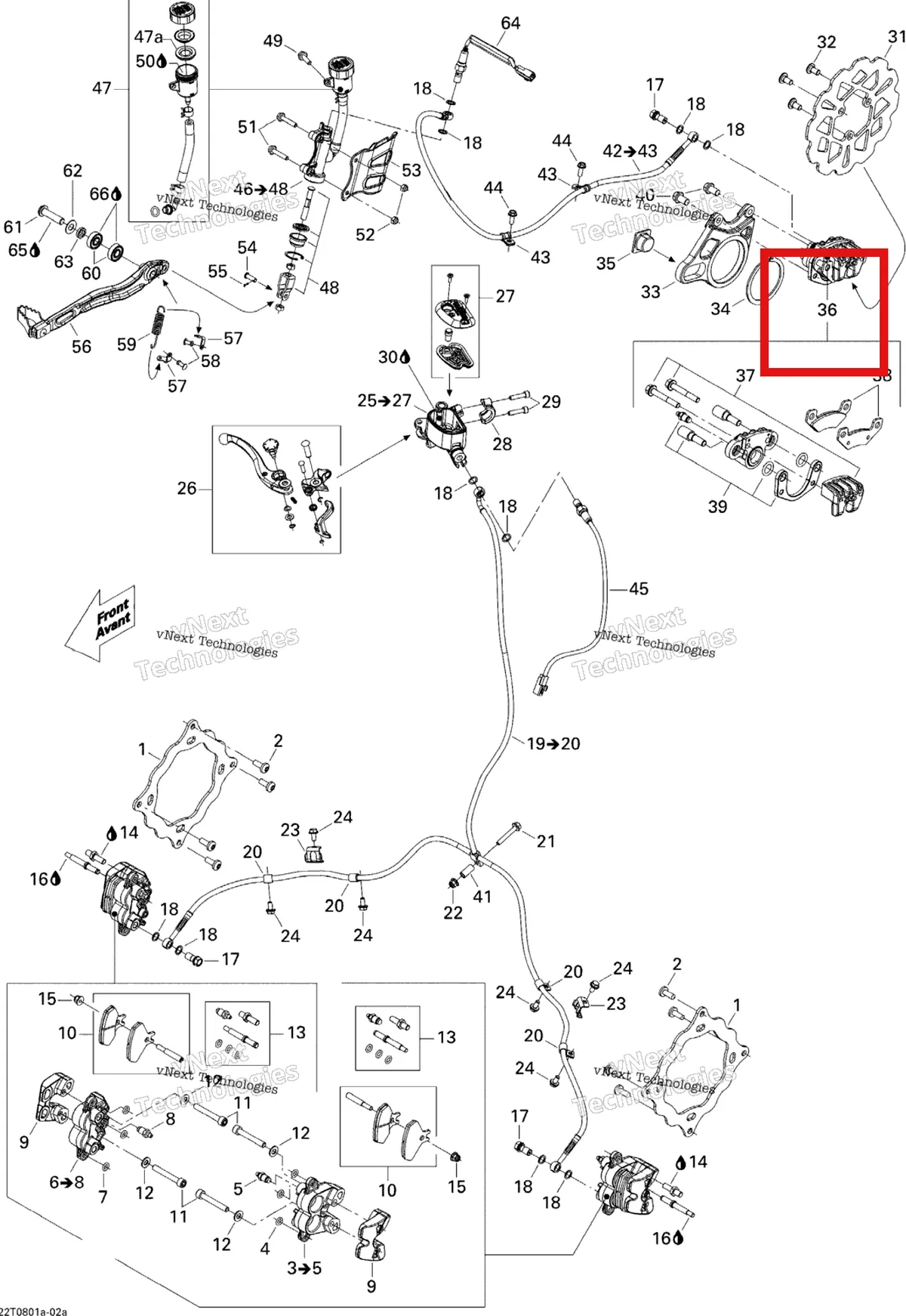 Деталь 705600413 на схеме узла 2008 Can-Am DS 450 X Hydraulic Brakes