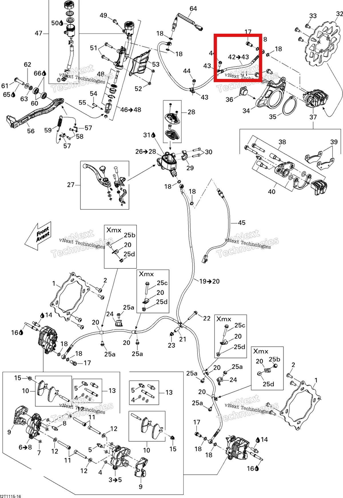Деталь 705600414 на схеме узла 2011 Can-Am DS 450 EFI Hydraulic Brakes