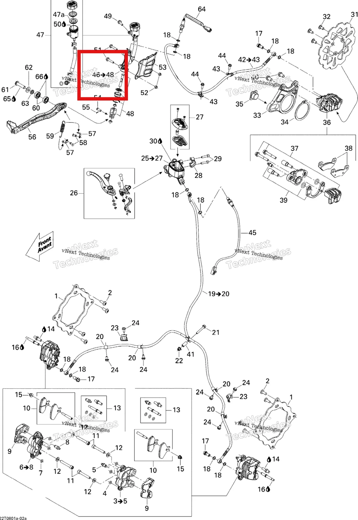 Деталь 705600415 на схеме узла 2008 Can-Am DS 450 X Hydraulic Brakes