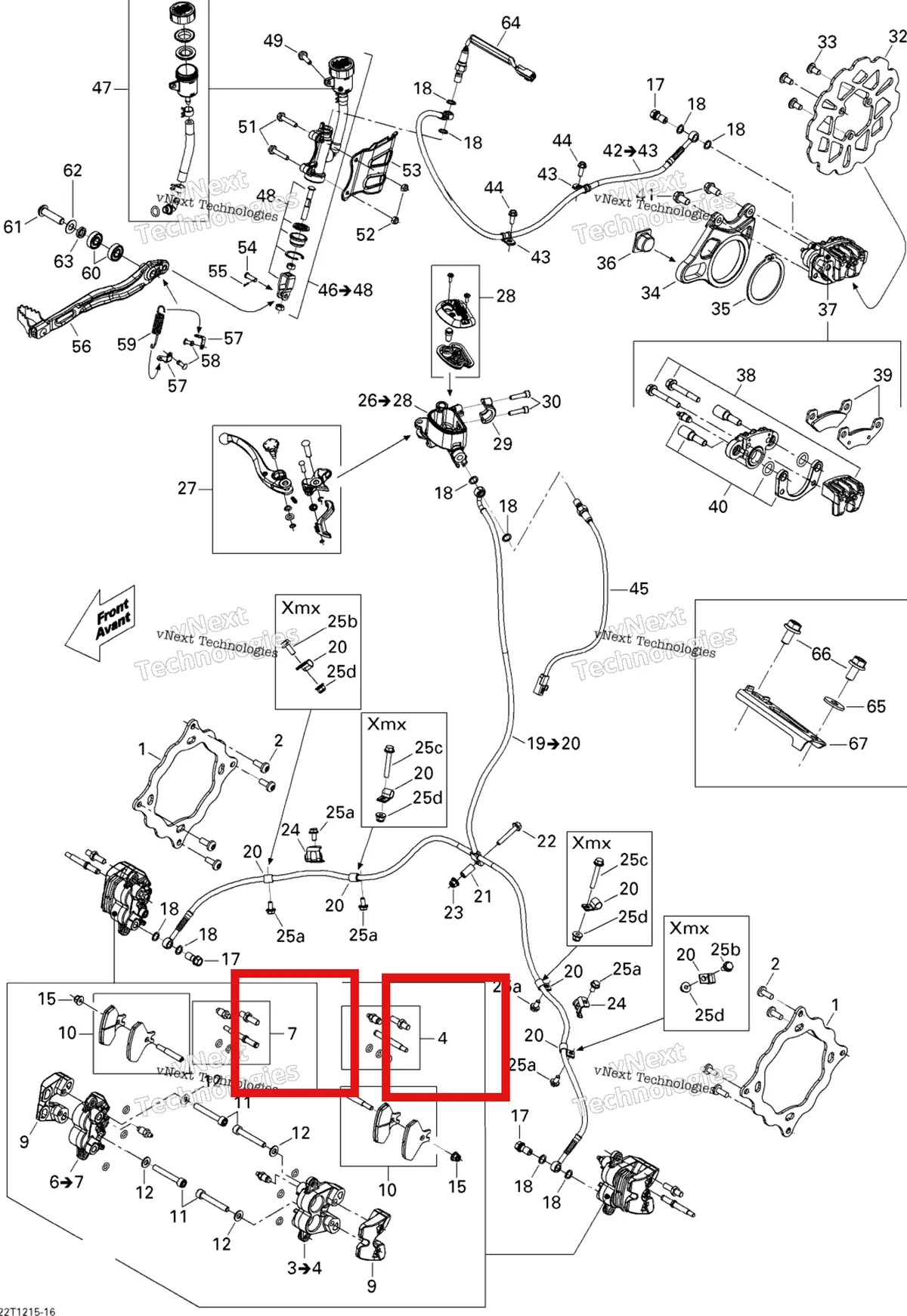 Деталь 705600425 на схеме узла 2015 Can-Am DS 450EFI STD Hydraulic Brakes