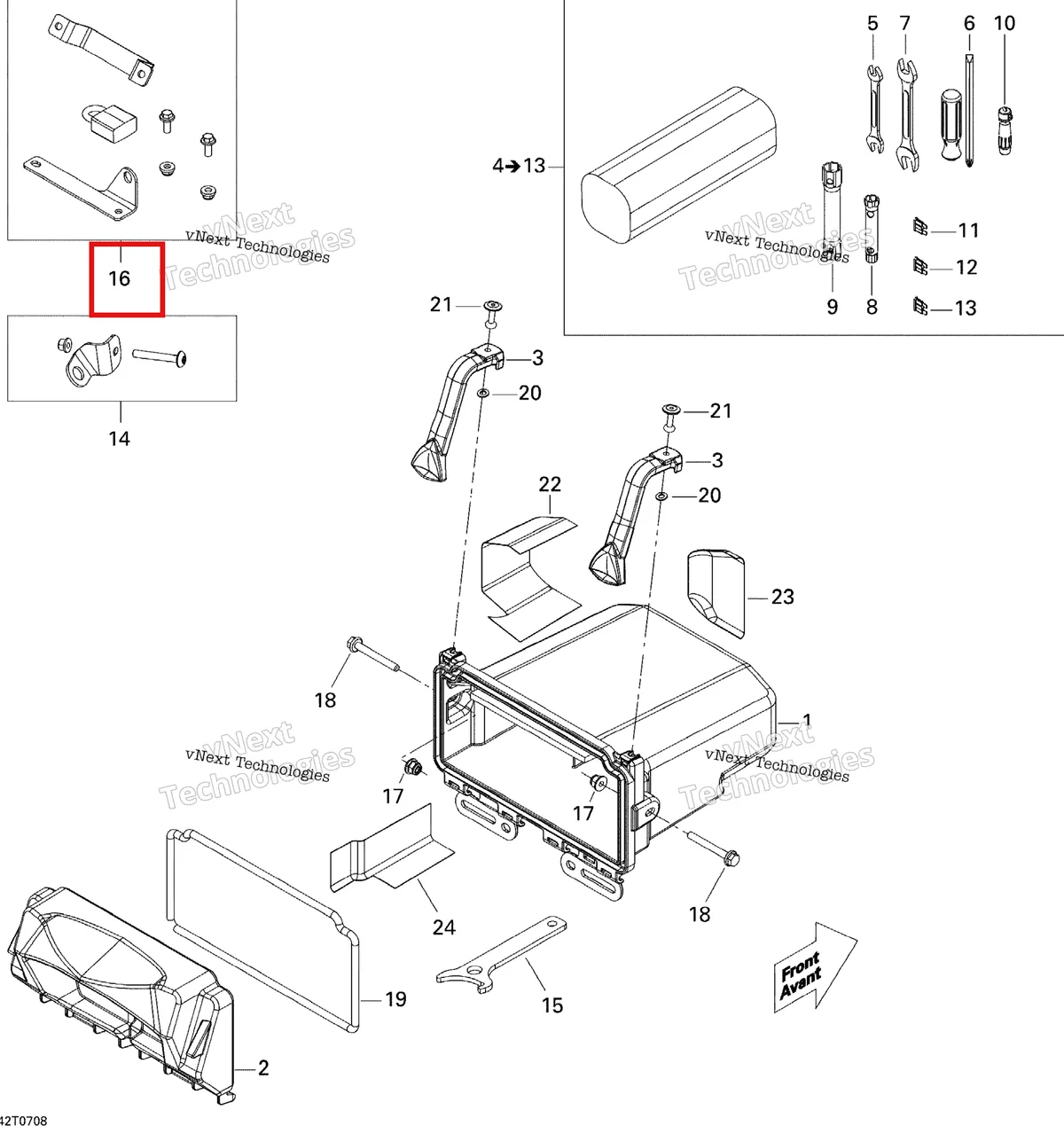 Деталь 705600479 на схеме узла 2007 Can-Am Renegade 800 EFI Rear Cargo Box