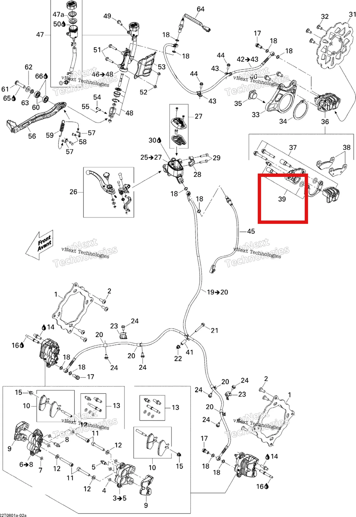 Деталь 705600483 на схеме узла 2008 Can-Am DS 450 X Hydraulic Brakes