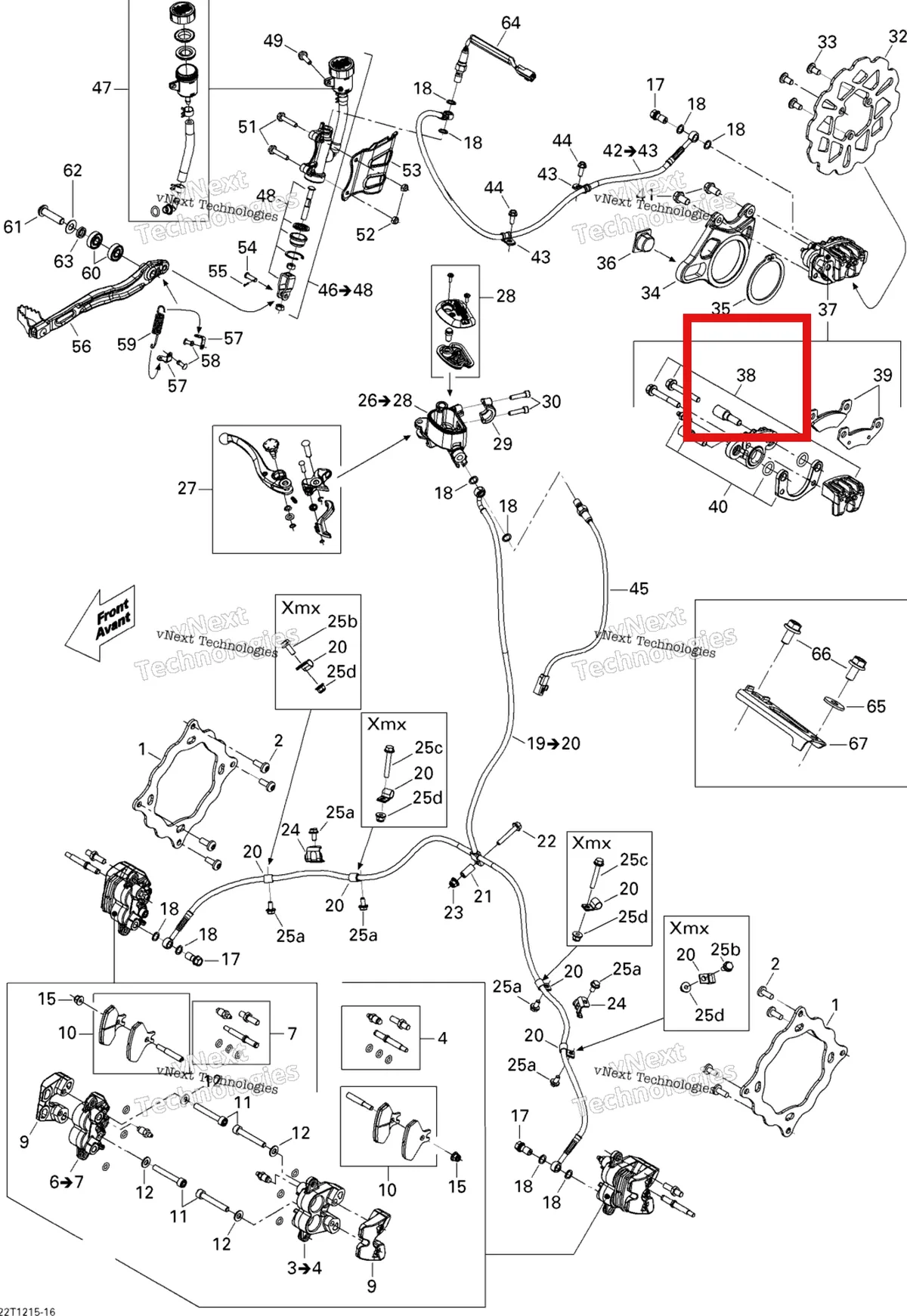 Деталь 705600490 на схеме узла 2015 Can-Am DS 450EFI STD Hydraulic Brakes