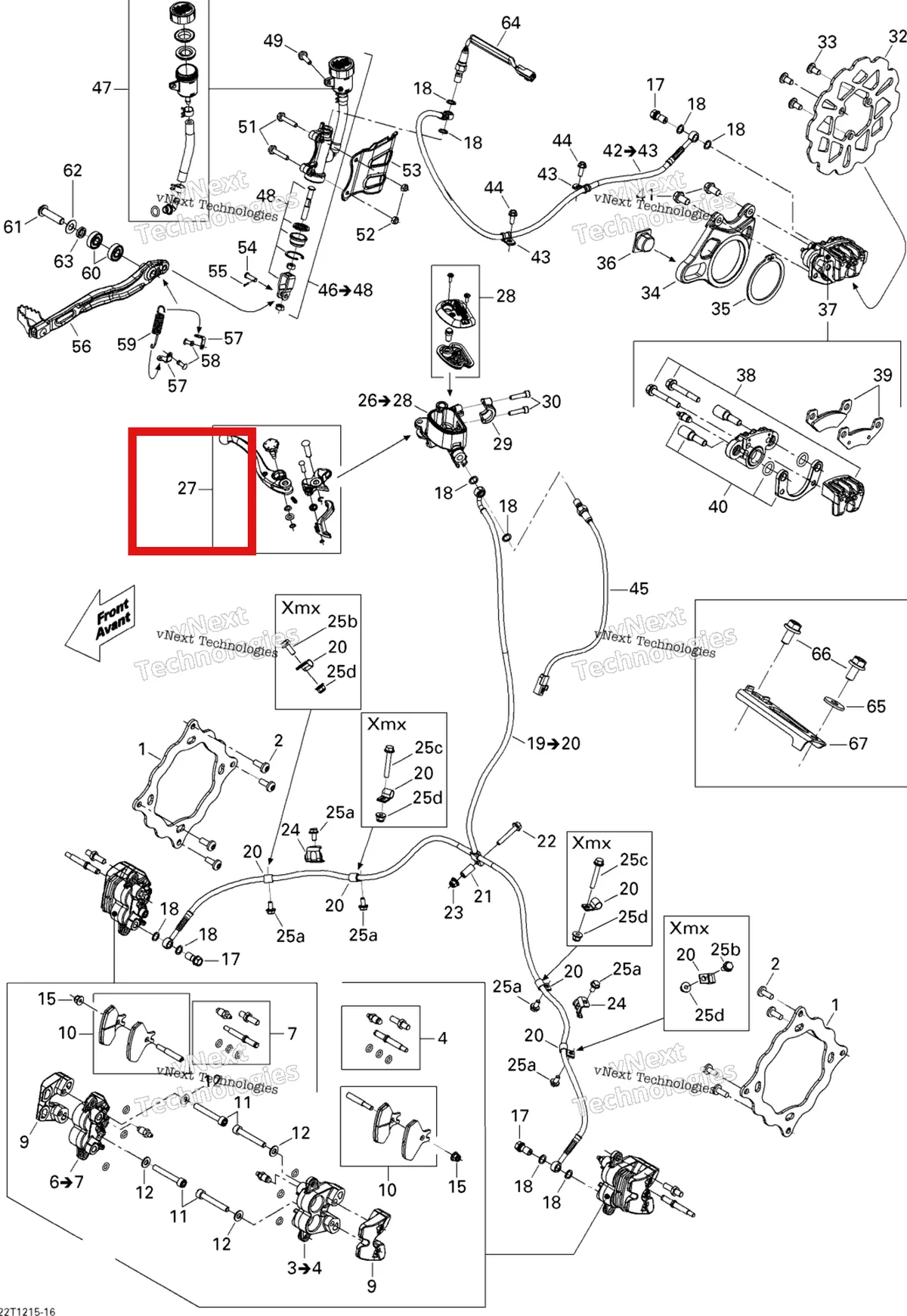 Деталь 705600491 на схеме узла 2015 Can-Am DS 450EFI STD Hydraulic Brakes